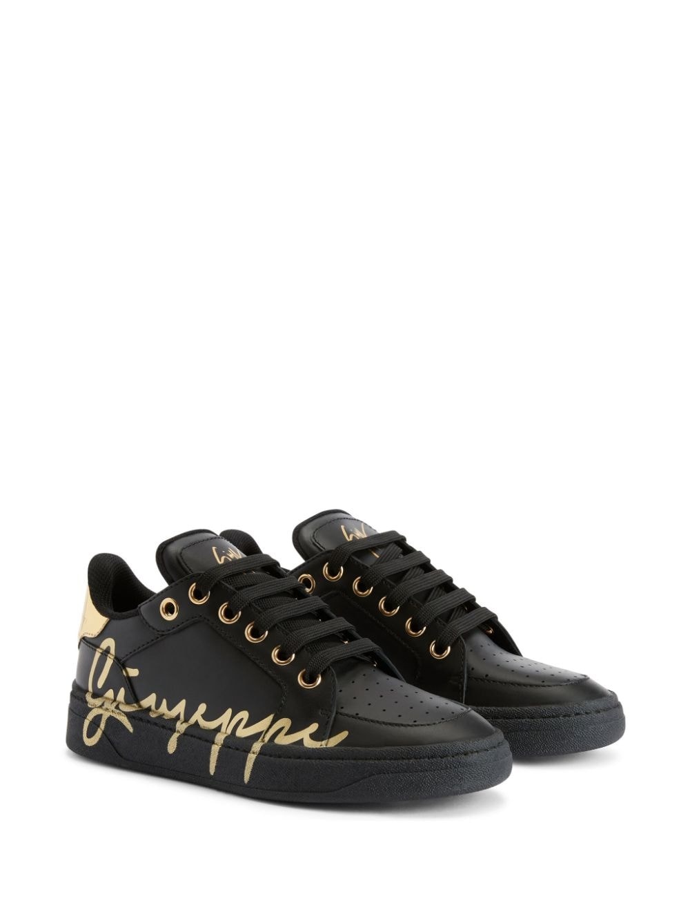 Gz94 logo-print leather sneakers - 2