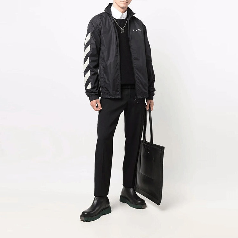 Off-White Off-White FW21 Logo Printing Windproof Jacket Ordinary Version Black OMBD022F21FAB0011017STONE outlook