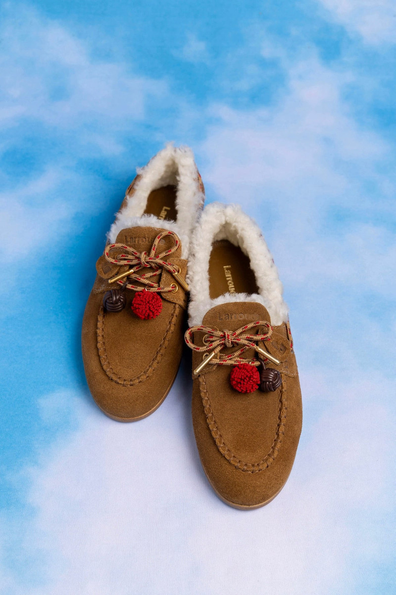 Cyprus Shearling In Russet Suede 6
