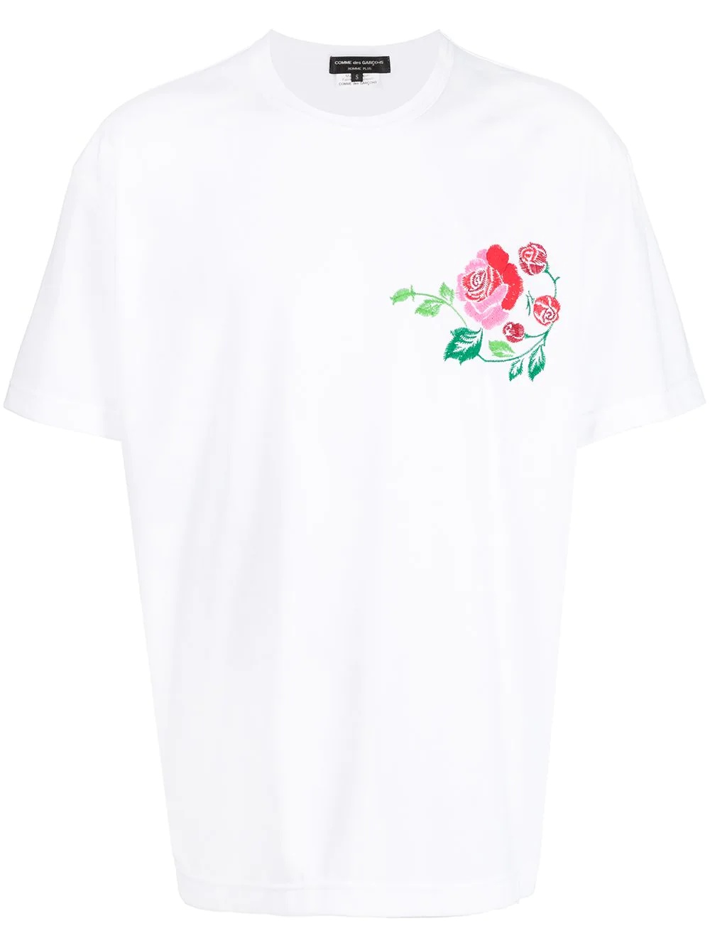 embroidered rose T-shirt - 1