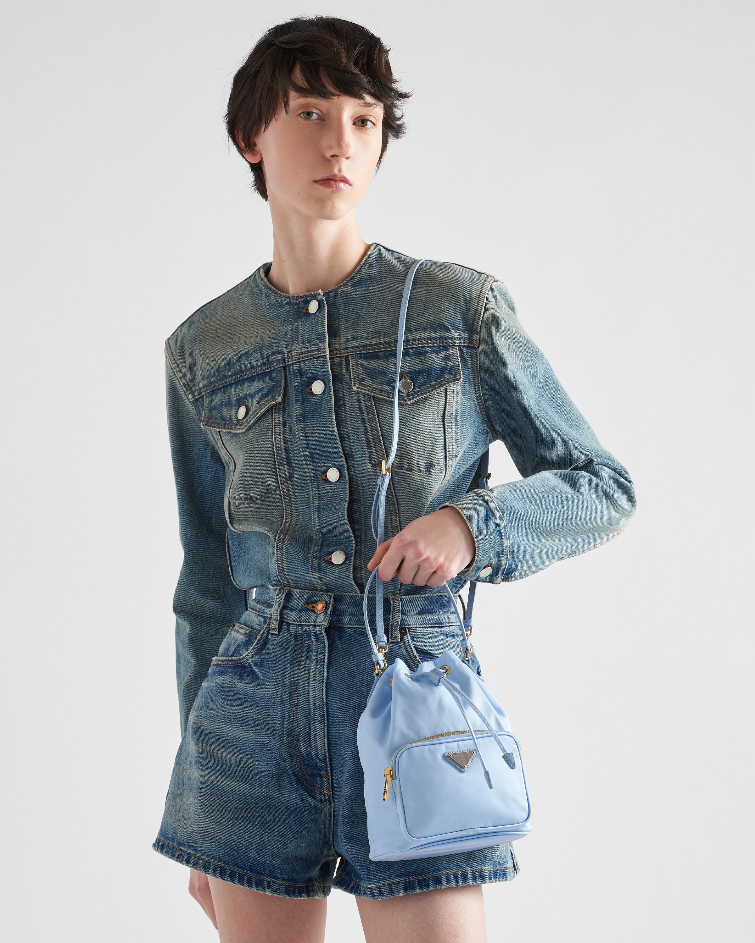 PRADA Duet Re-Nylon bucket bag デュエット バケット バッグ Burgundy Prada Duet Re-nylon Bucket Bag | PRADA