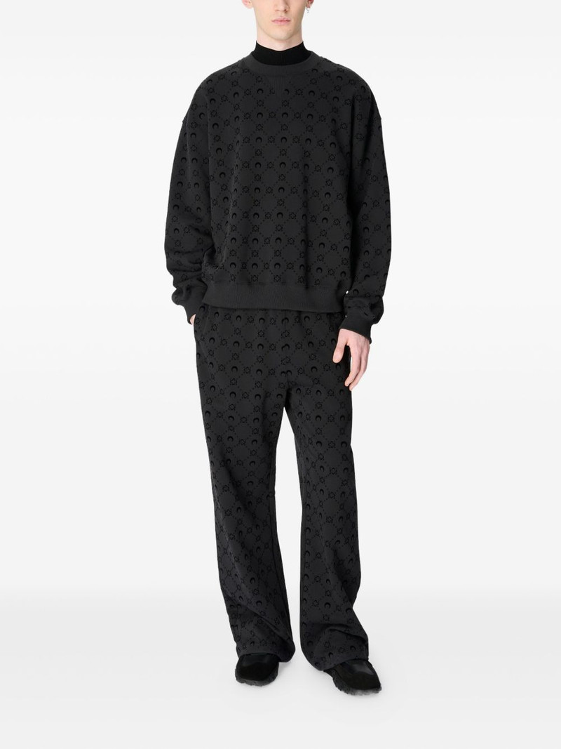 Marine Serre moonogram flocked fleece sweatshirt outlook