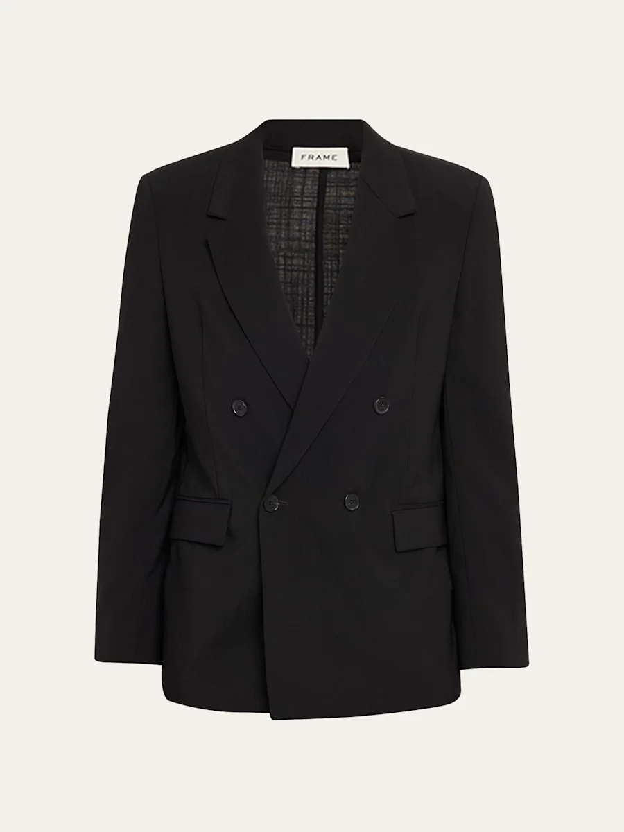 Men's Tropical Wool Double-Breasted Blazer - 1