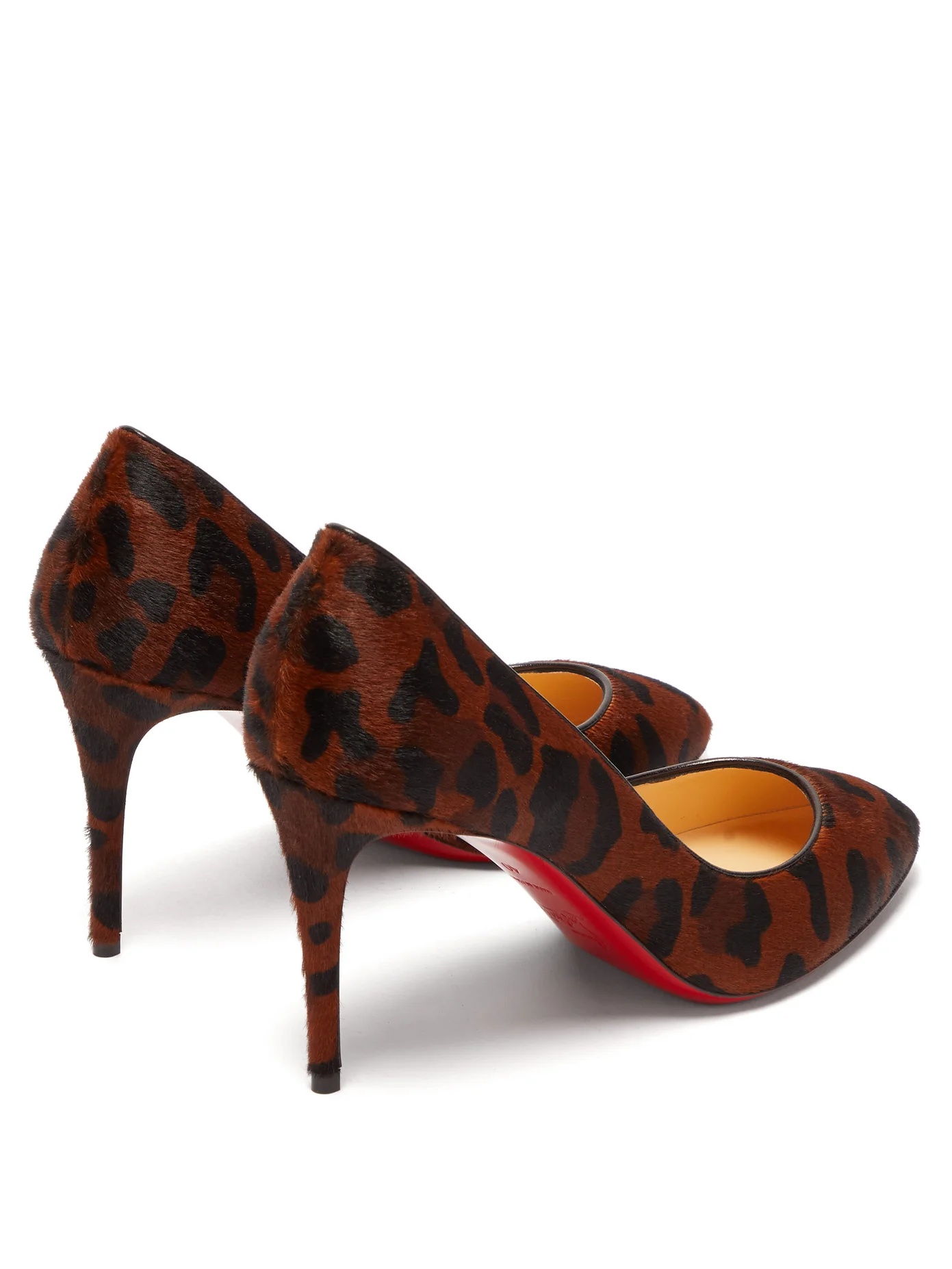 Eloise 85 leopard-print calf-hair pumps - 4