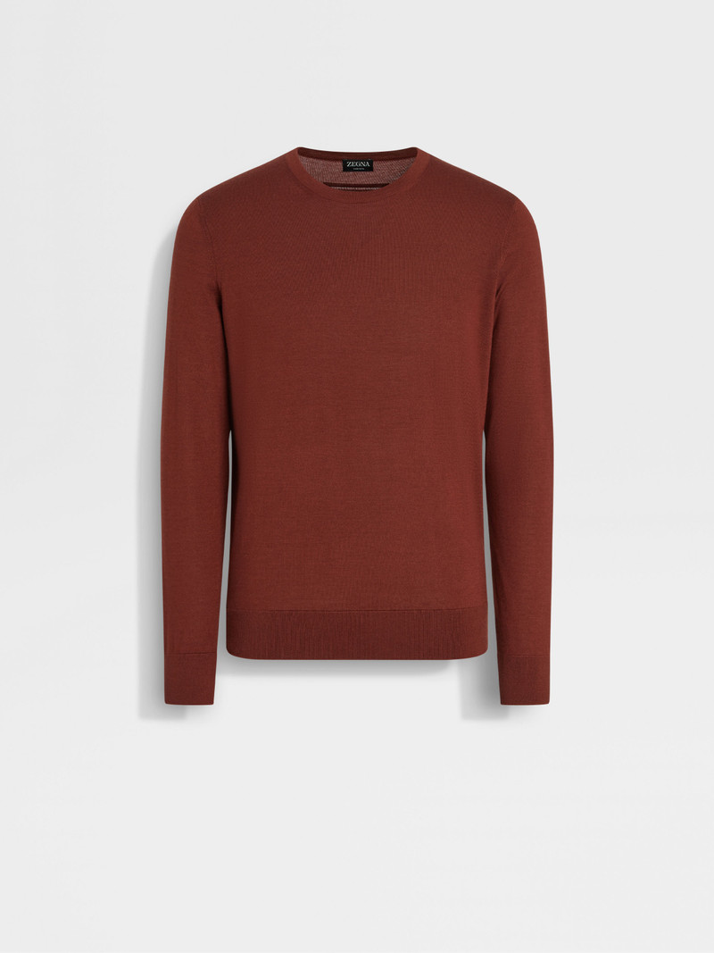 BRICK RED MÉLANGE CASHSETA CREWNECK 1