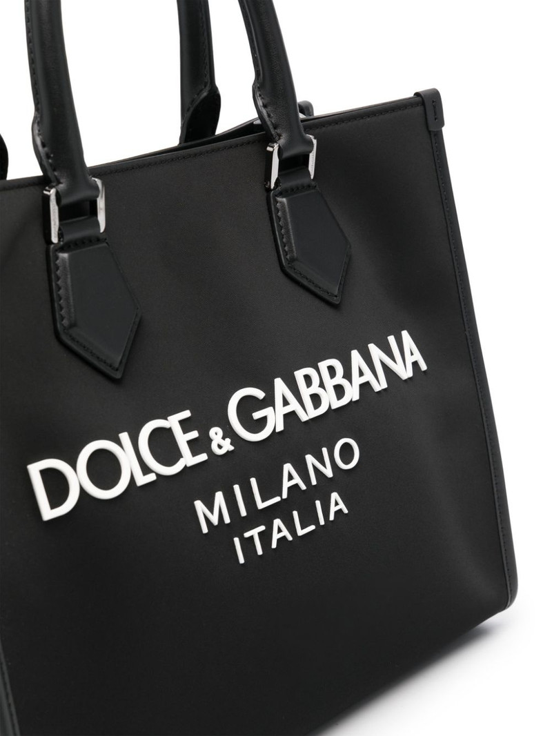logo-embossed canvas tote bag 4