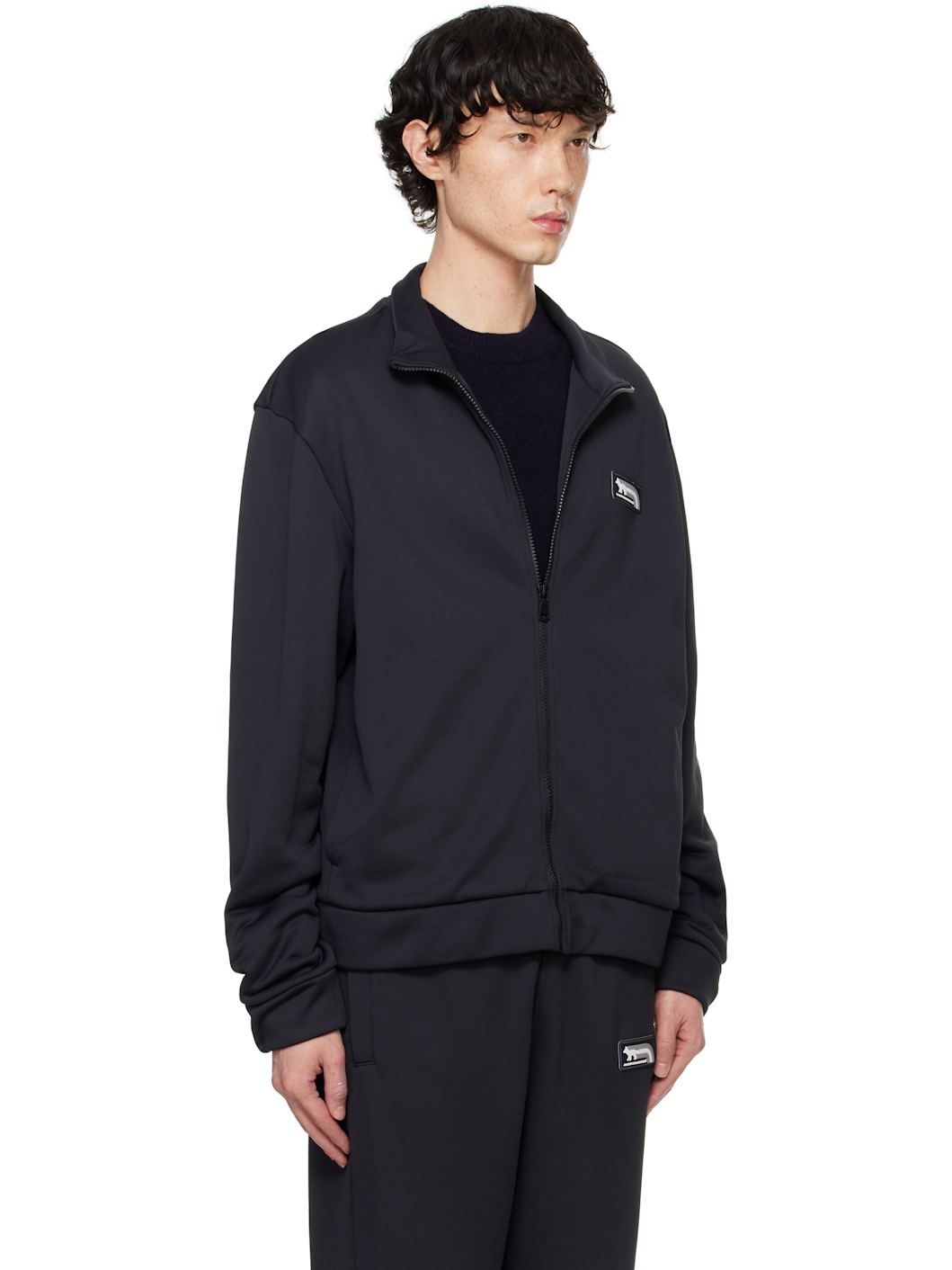 トップス MAISON KITSUNE FLASH FOX TRACK JACKET(L) Maison Kitsuné Black Flash Fox Track Jacket | REVERSIBLE