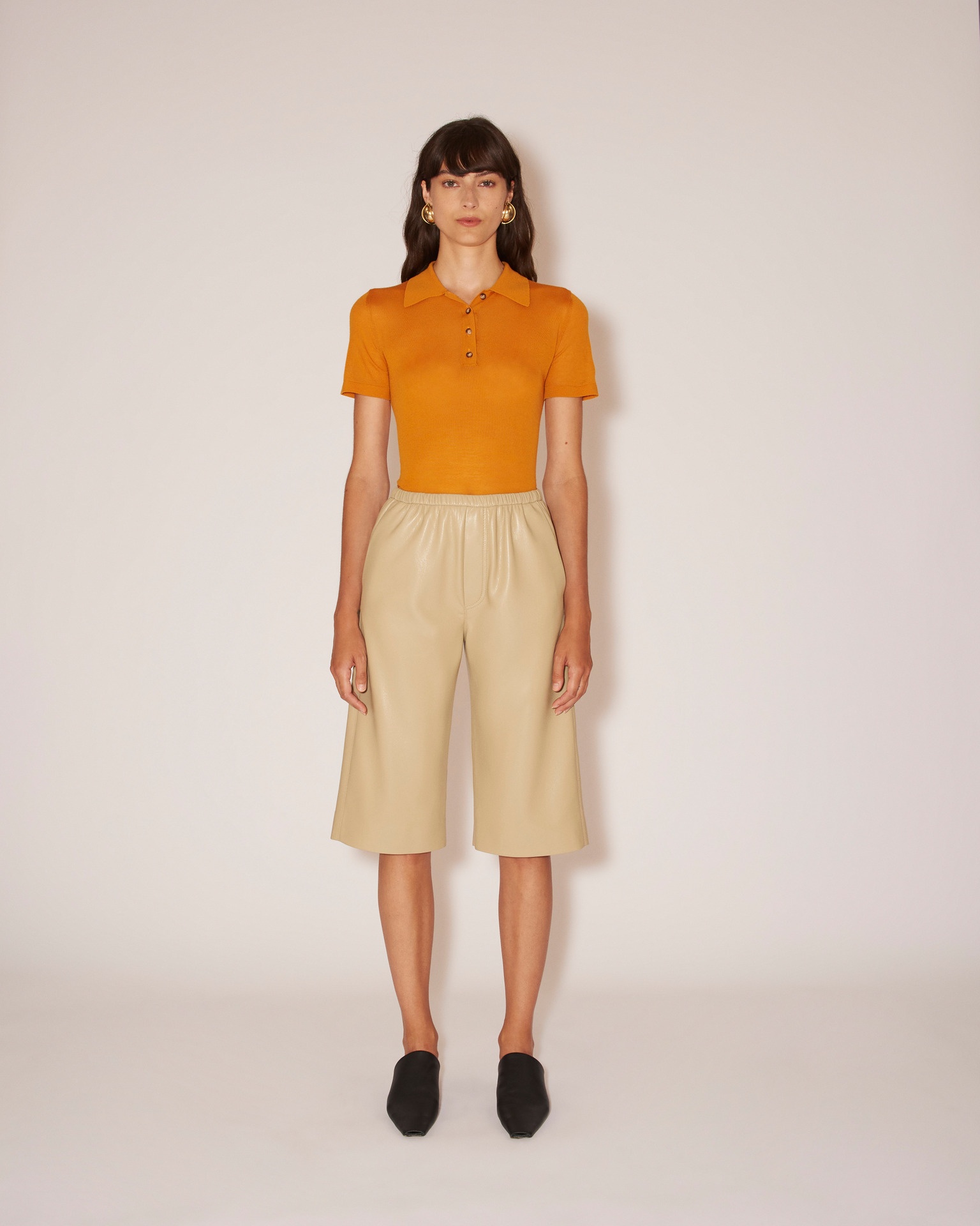 HATTI - Superfine merino polo shirt - Orange - 1