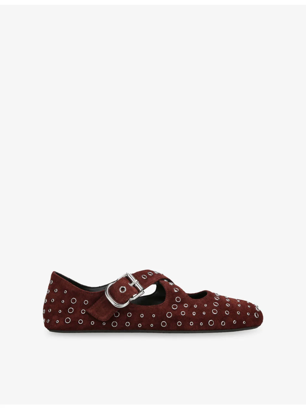 Criss Cross Suede Ballet Flats - 1