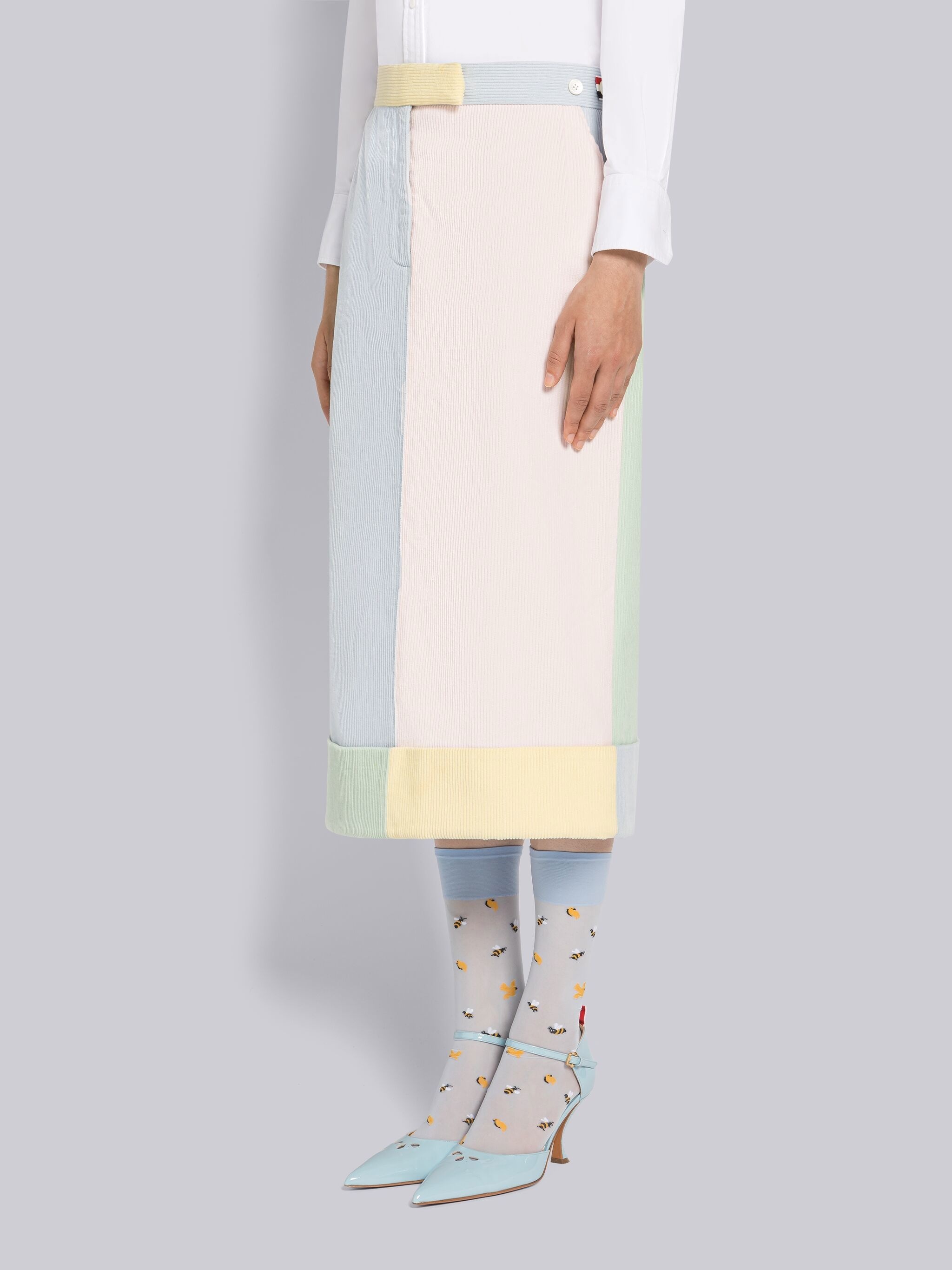 Fun-Mix Corduroy Knee Length Sack Skirt - 2