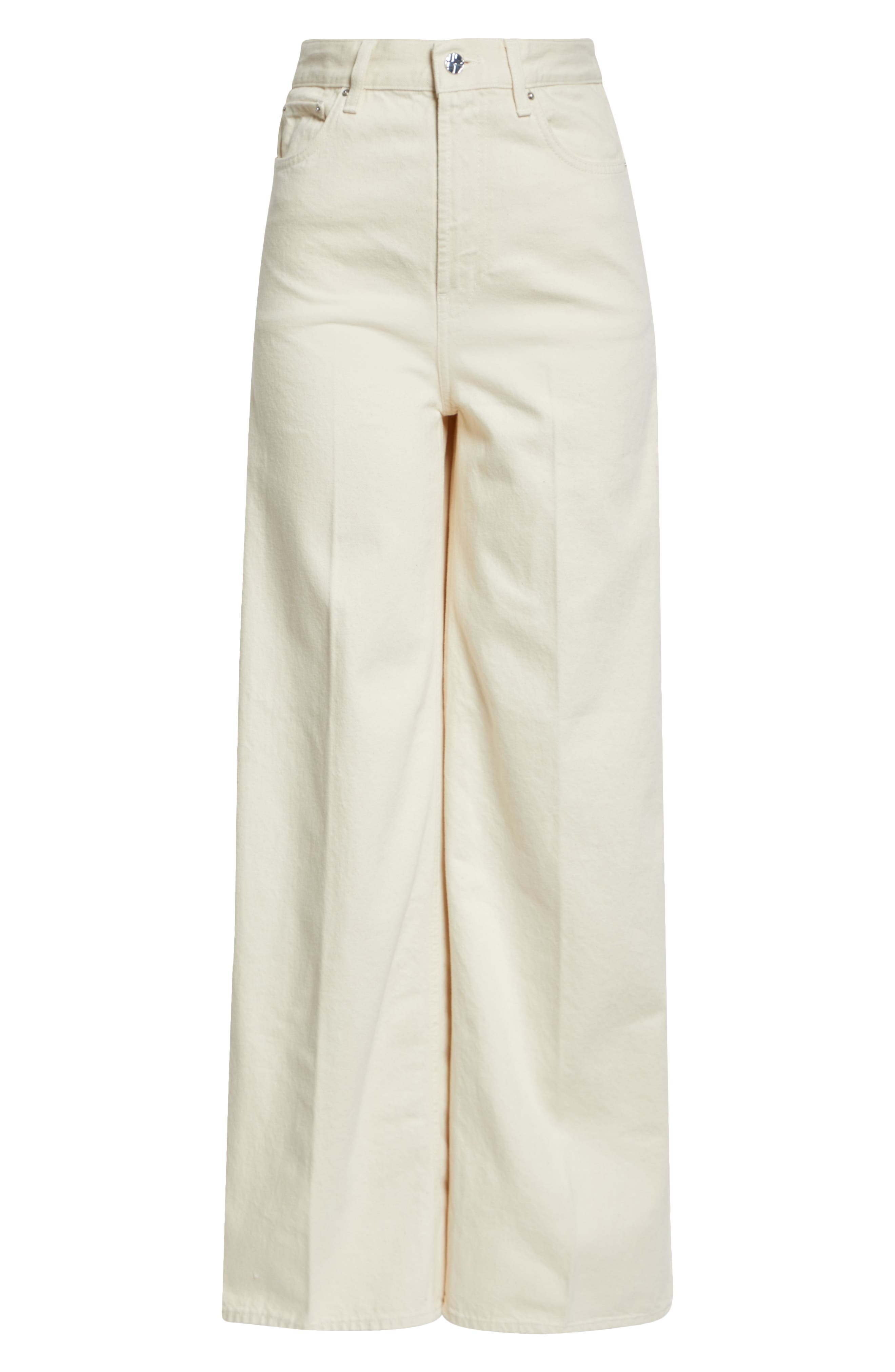 TOTEME Wide Leg Denim Pants in Ecru at Nordstrom - 6