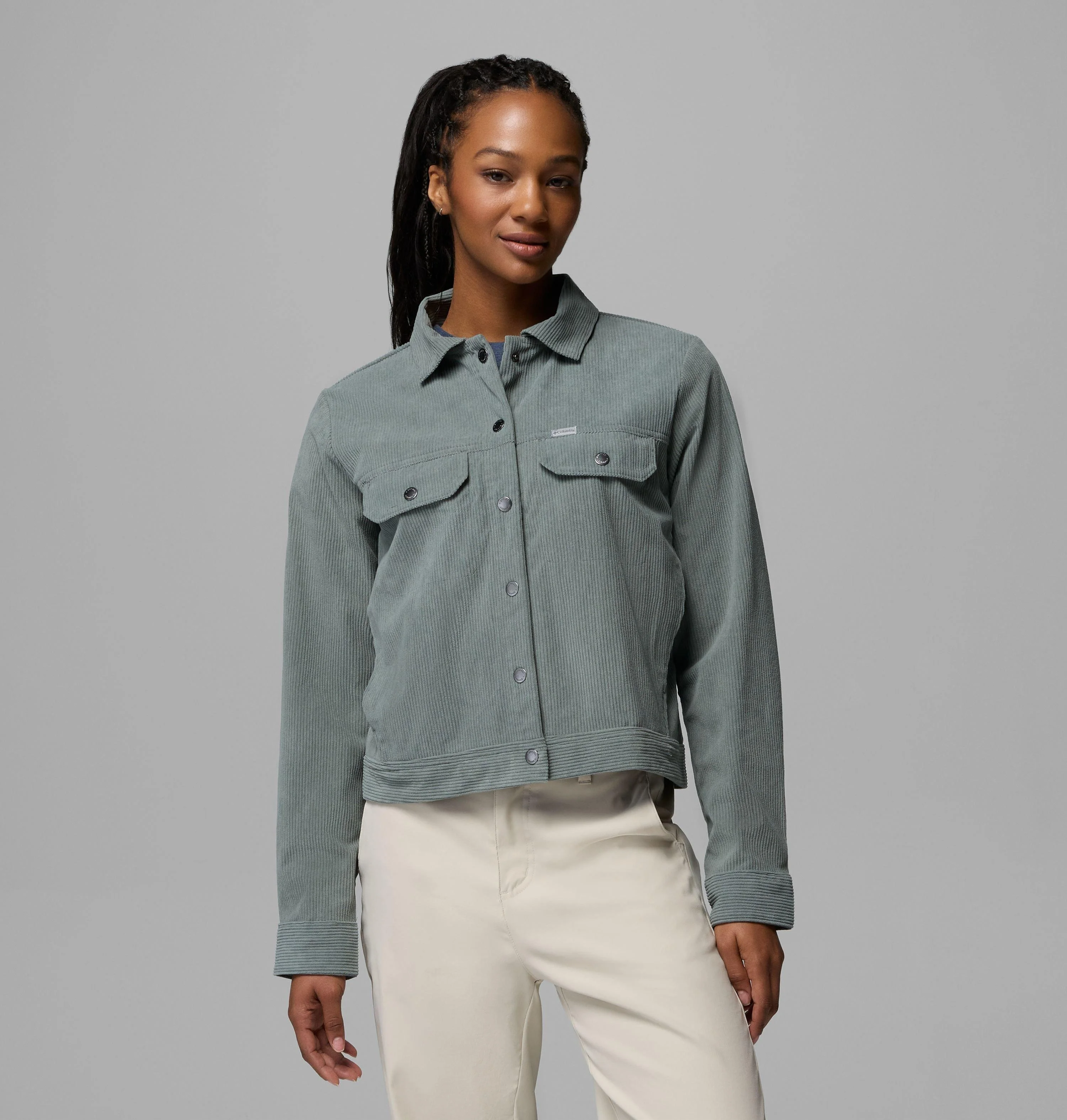 Women's Blue Point Creek Short Corduroy Shirt Jacket - 1