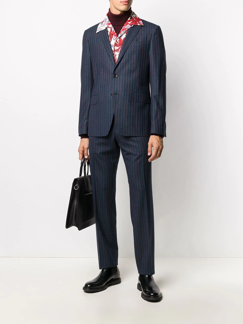 striped two-piece suit - 2