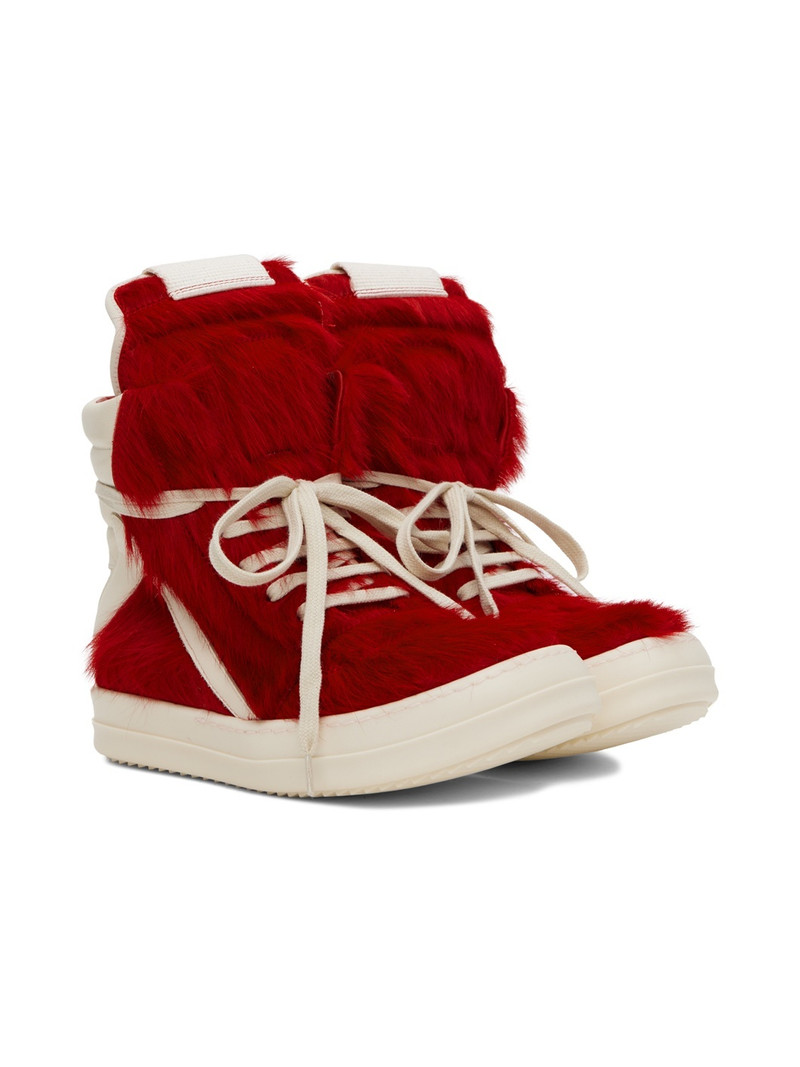 Red & Off-White Geobasket Sneakers 4