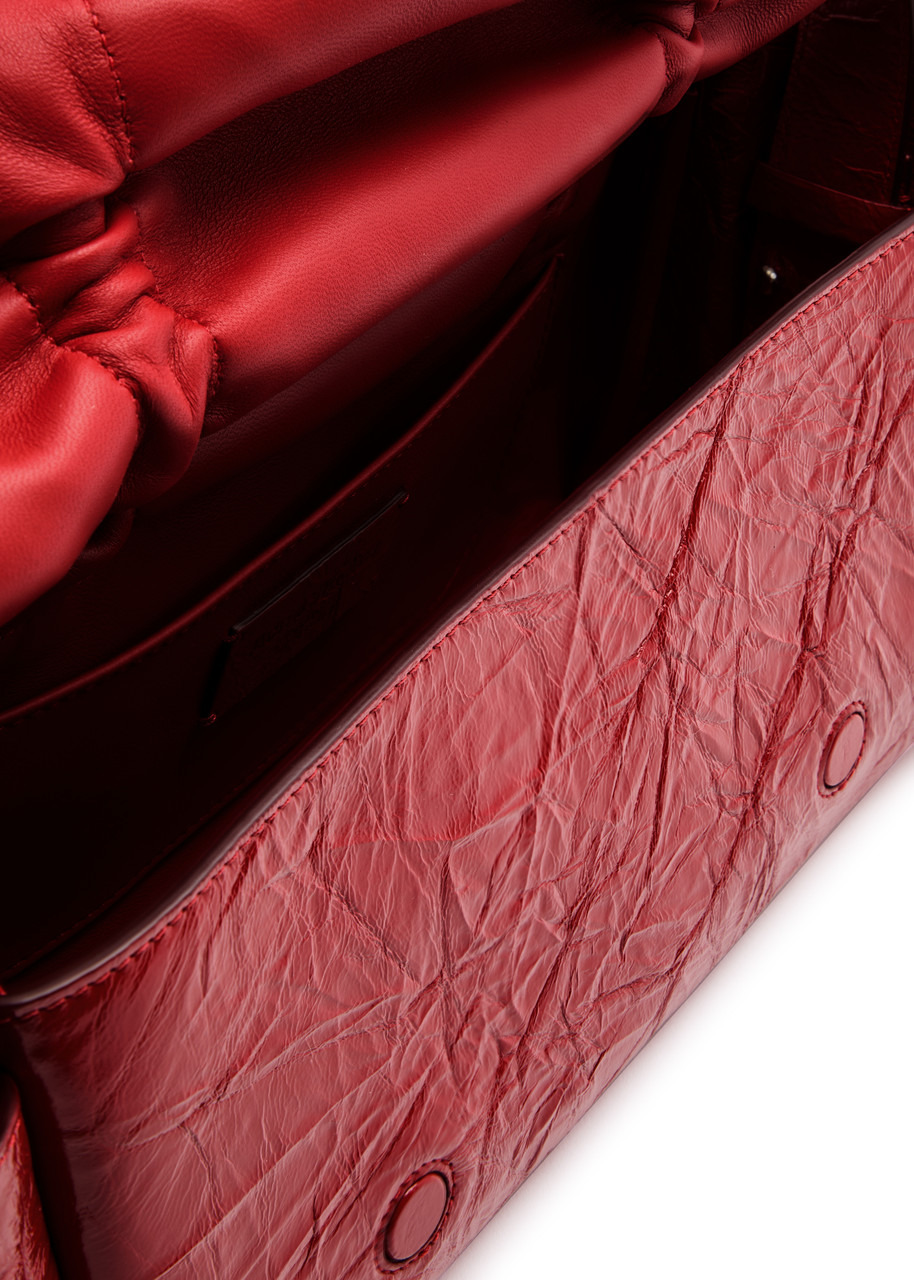 Acne Studios Crinkled Patent Leather top Handle bag - 4