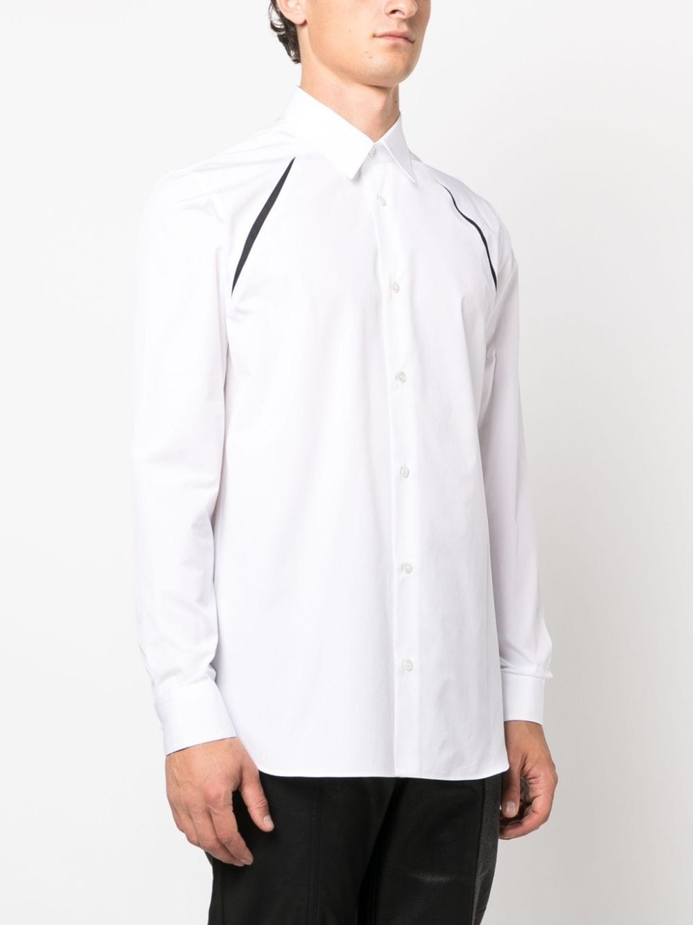contrast-stripe cotton shirt - 3