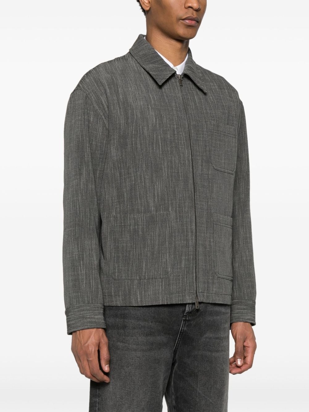 mélange virgin wool-blend shirt jacket - 3
