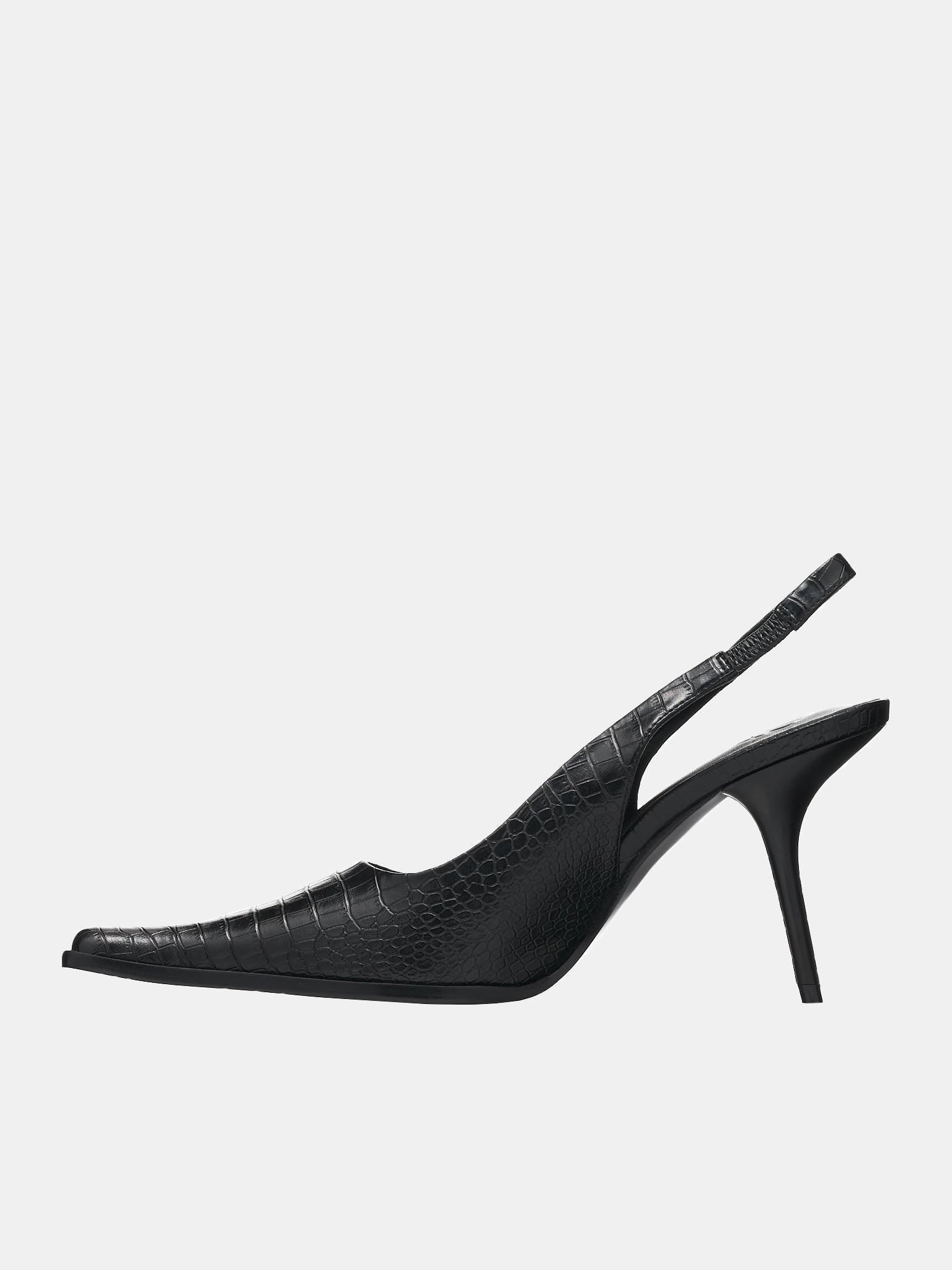 Croc Slingback Heels - 3
