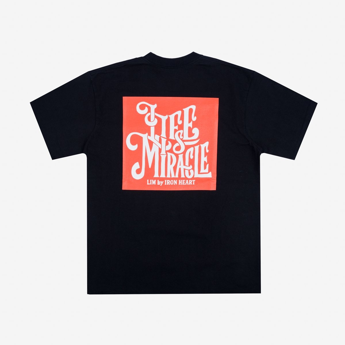 IHT-2407-BLK 7.5oz Printed Loopwheel Crew Neck T-Shirt - Black - 5