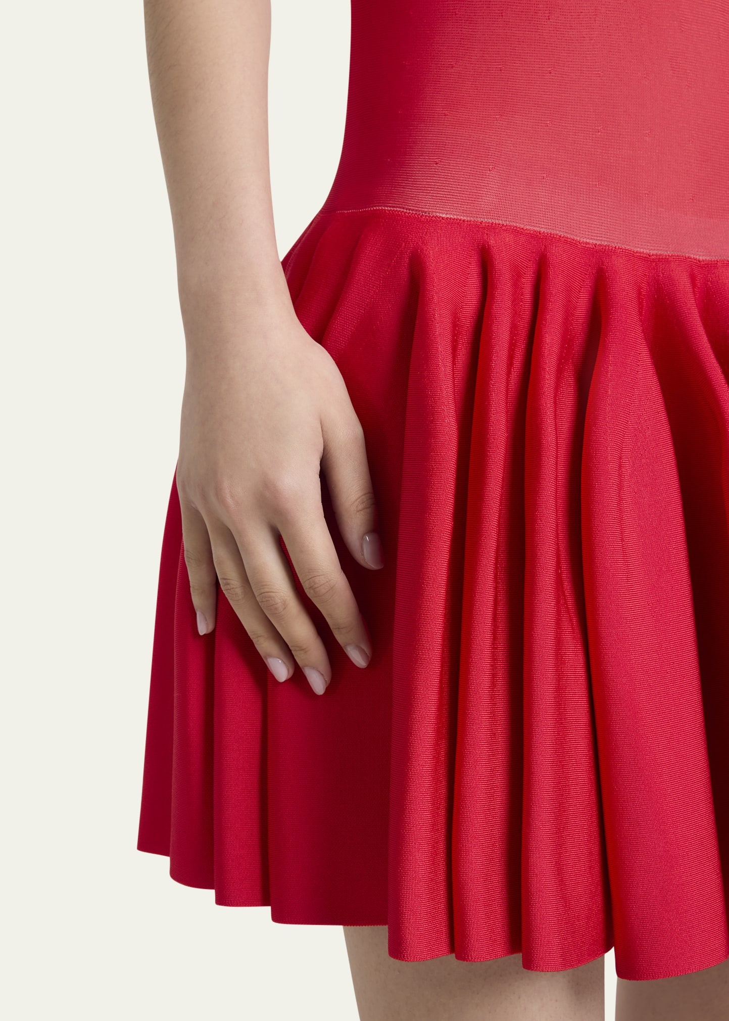Sleeveless Drop-Waist Flared Skirt Mini Dress - 5