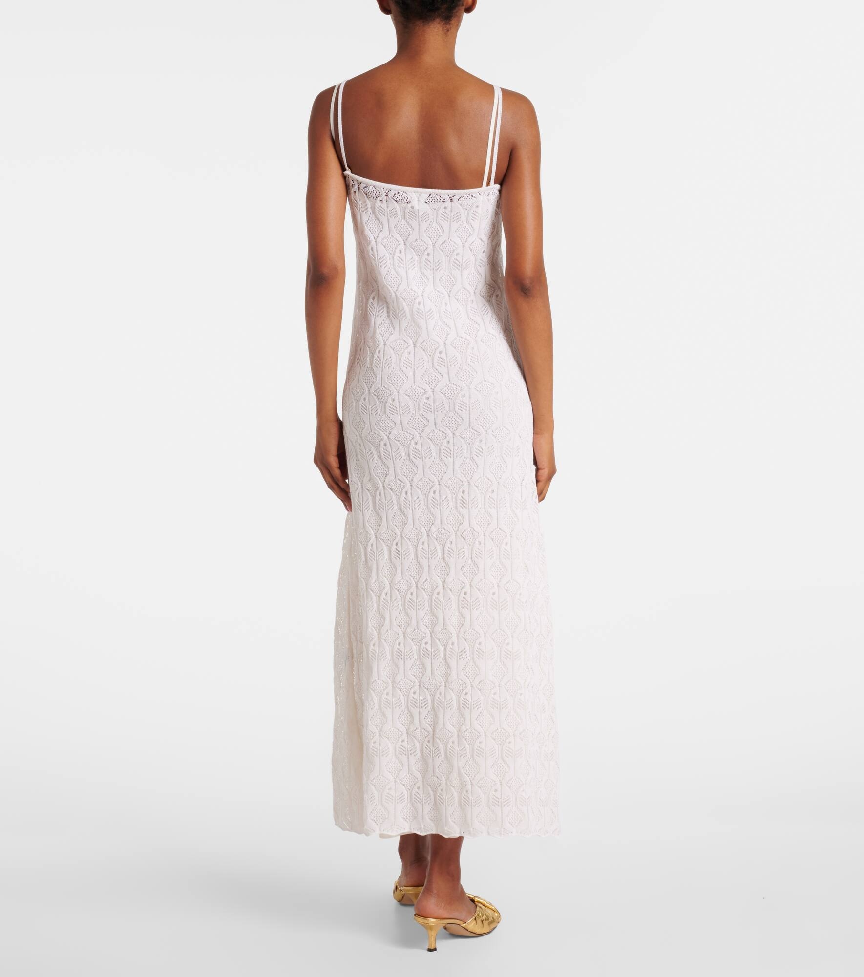 Fish Lace cotton and silk maxi dress - 3