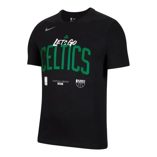 Nike NBA Boston Celtics Casual Sports Alphabet Printing Round Neck Pullover Black DQ8985-010 - 1