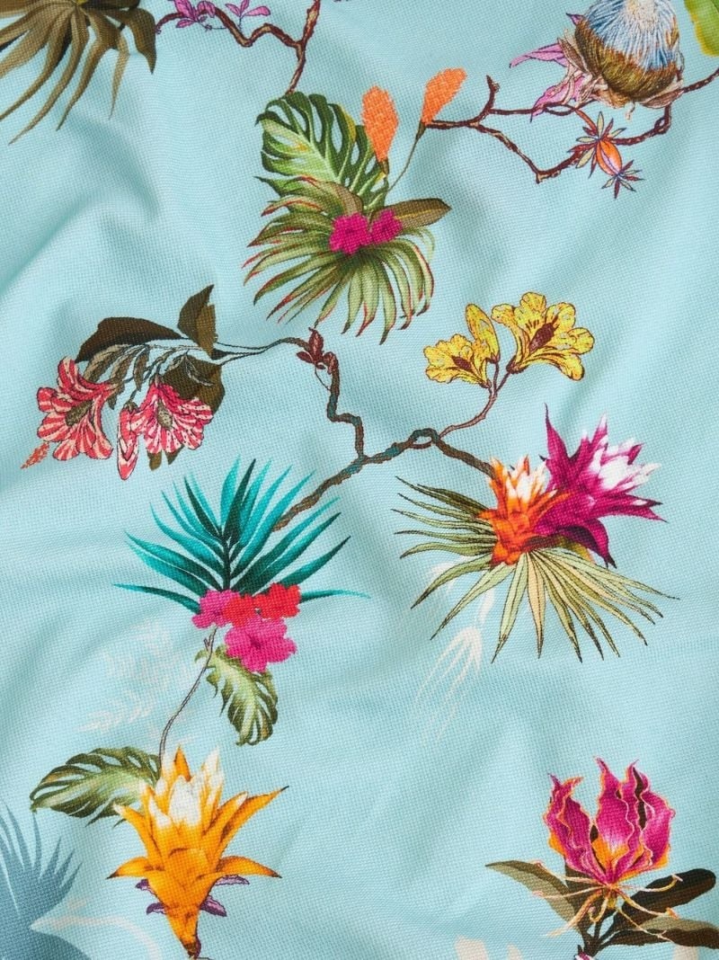 floral-print cotton polo shirt - 5