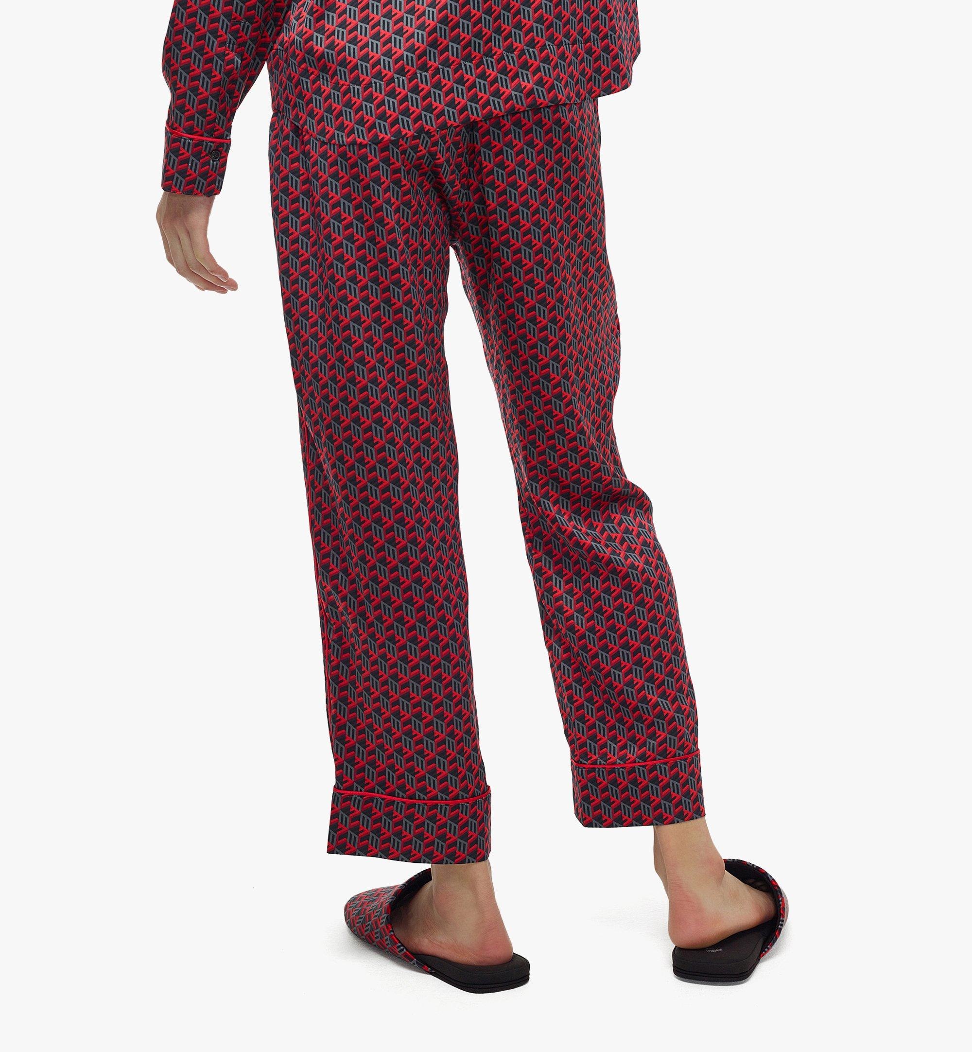 Unisex Cubic Monogram Silk Satin Pajama Pants - 4