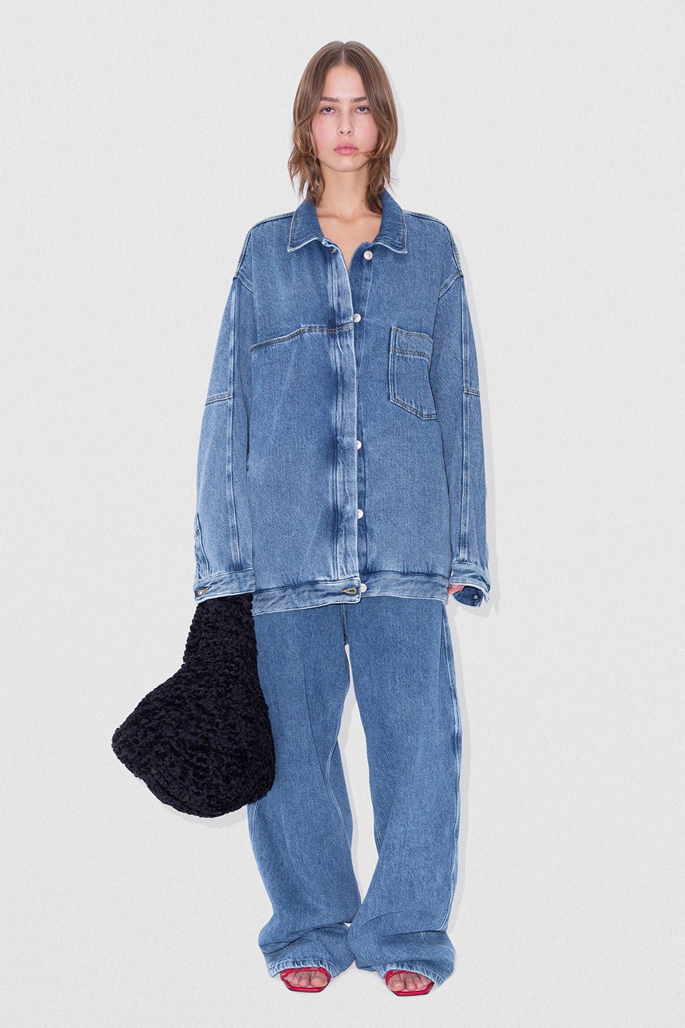 D DENIM OVERSIZE JACKET STONE WASH DENIM - 3