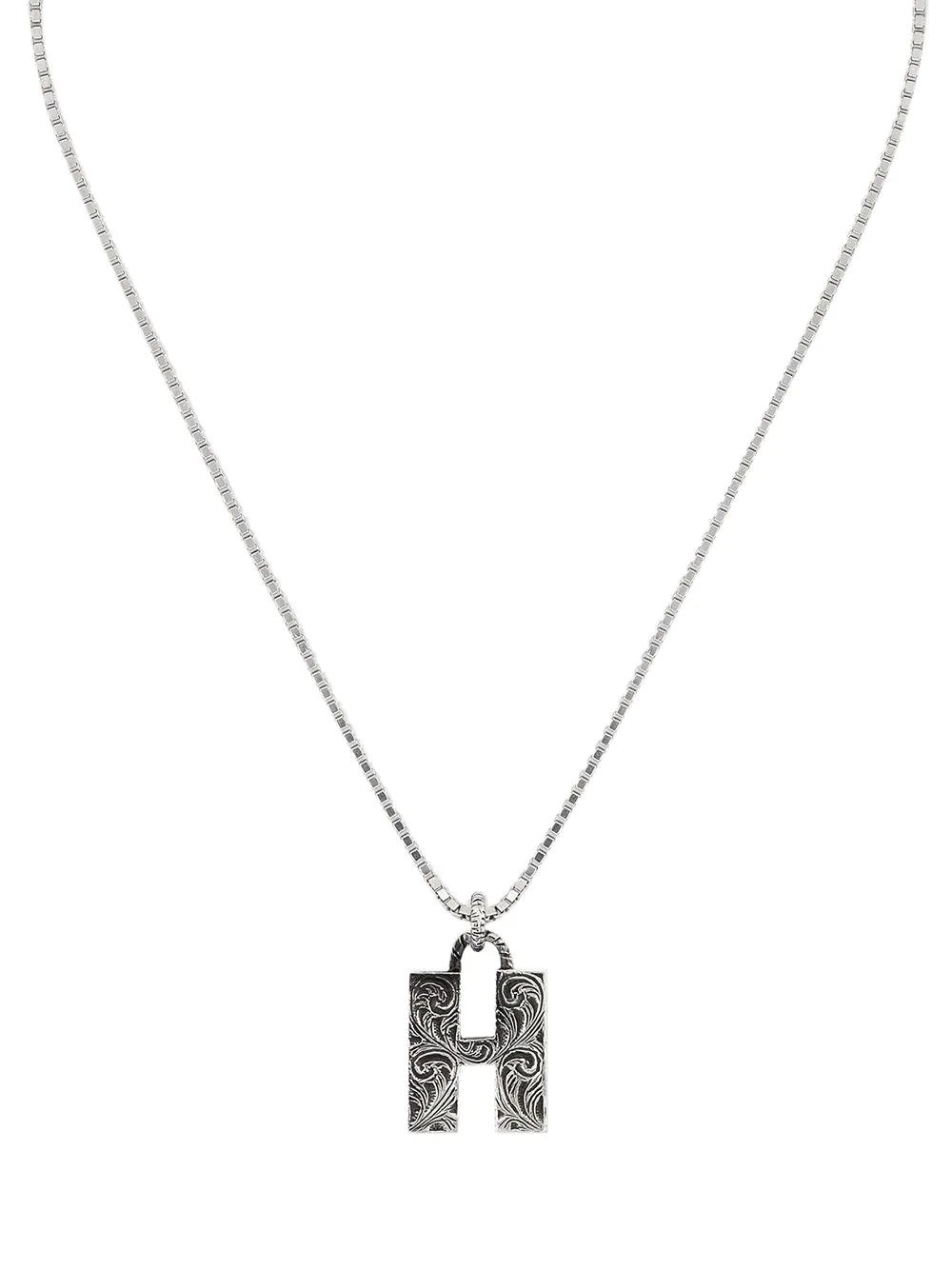 letter H pendant necklace - 4