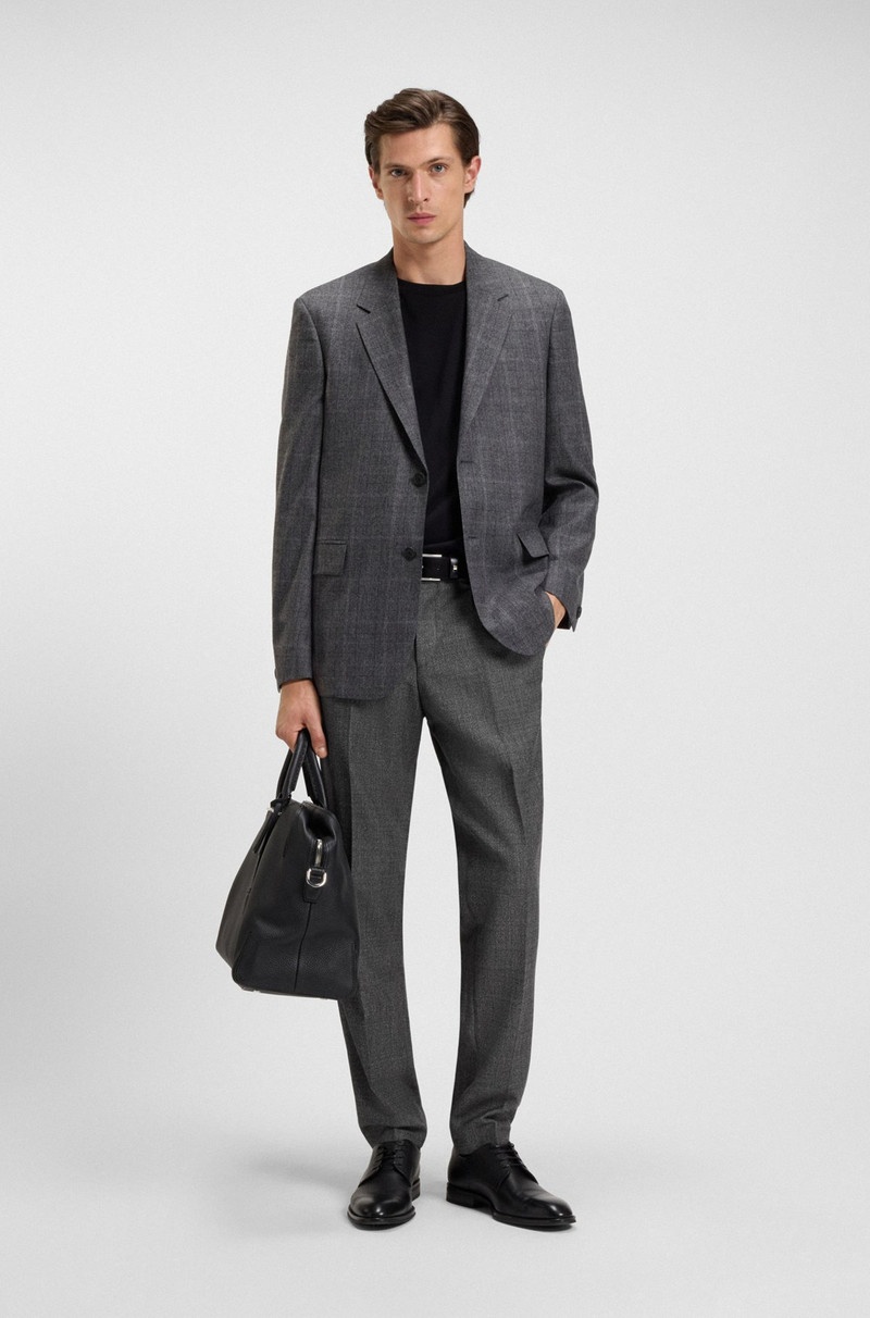 BOSS FORMAL TROUSERS IN MICRO-PATTERNED VIRGIN WOOL outlook