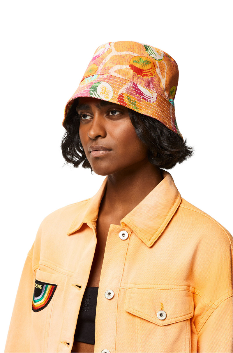Caps bucket hat in canvas and calfskin 2