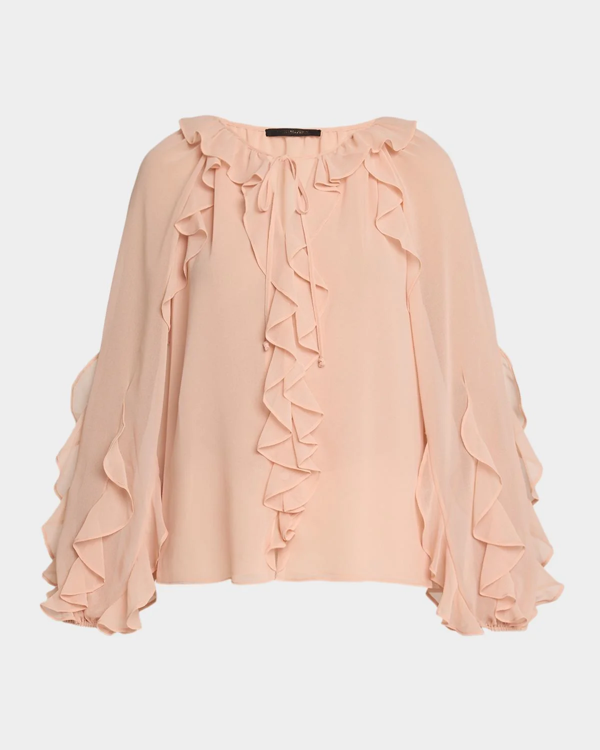 Kaytya Ruffled Chiffon Tieneck Blouse - 1