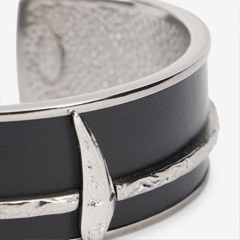 Black and Palladium Rigid Bracelet with Fang 4