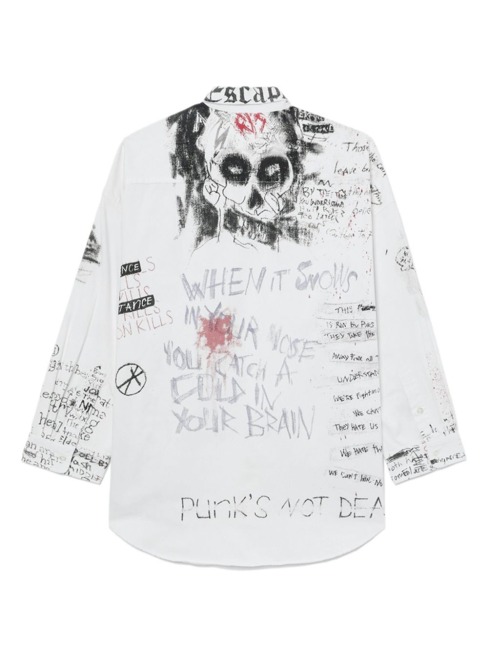 sketch-print cotton shirt - 6