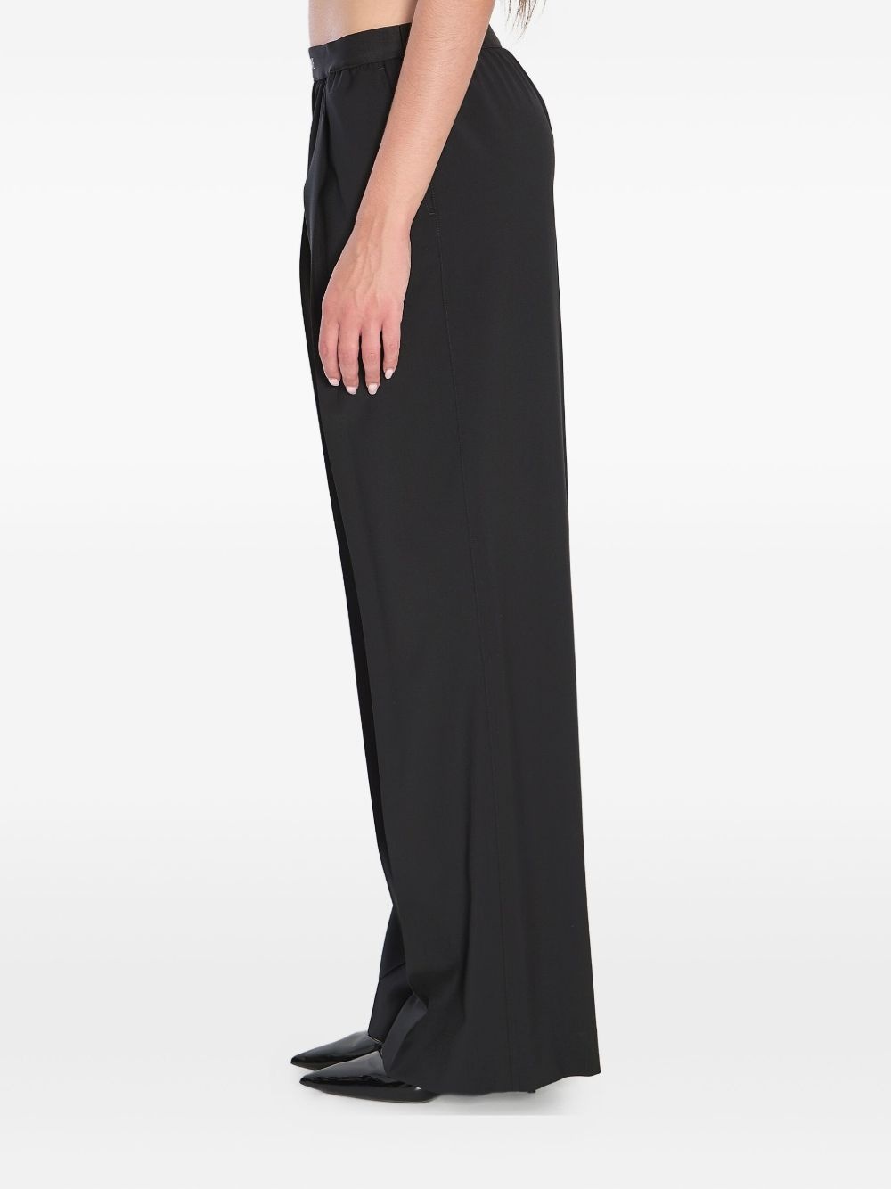elasticated-waistband pleated trousers - 2