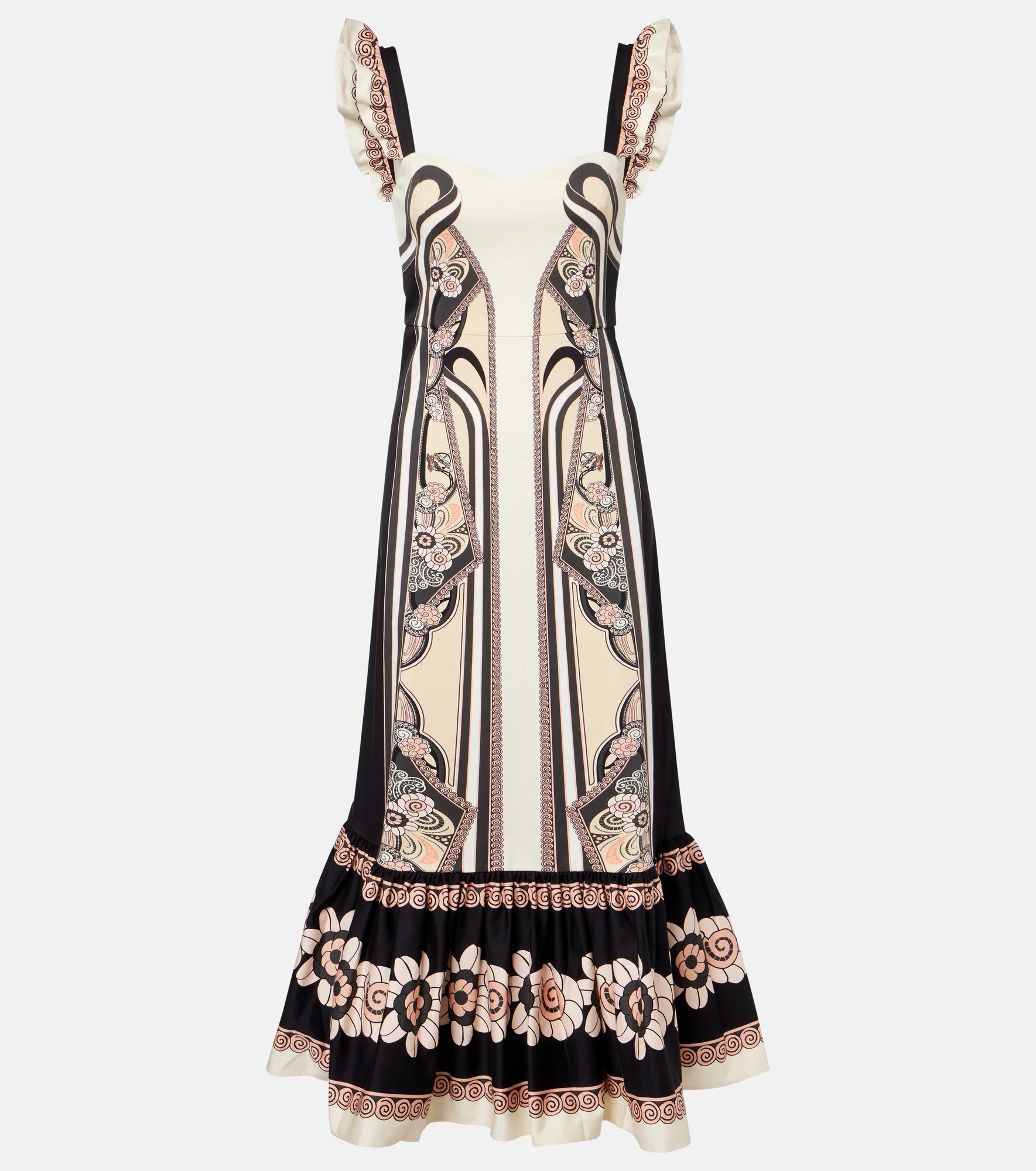 Gingerbread printed cotton-blend midi dress - 1