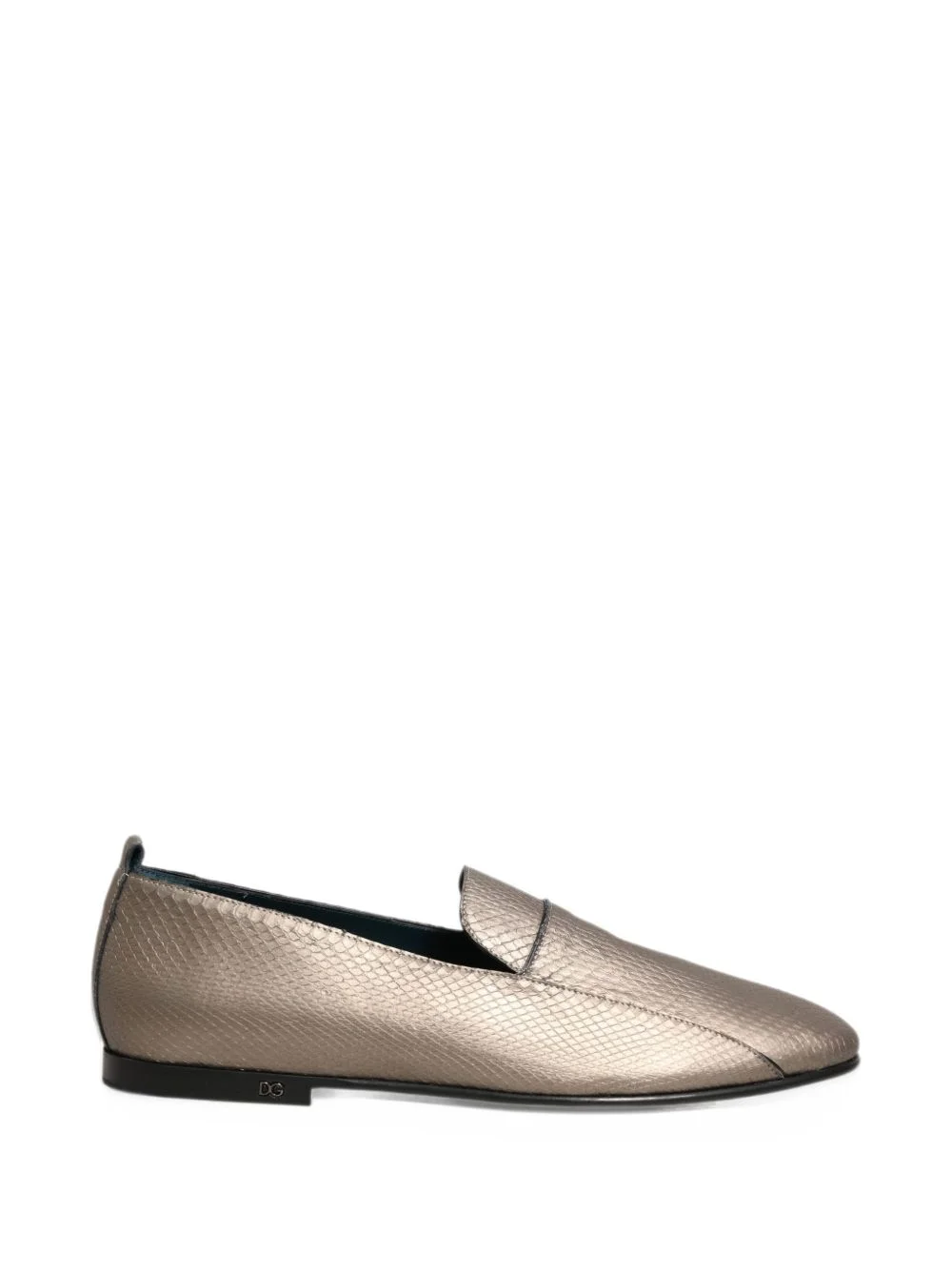 snakeskin-effect leather loafers - 1