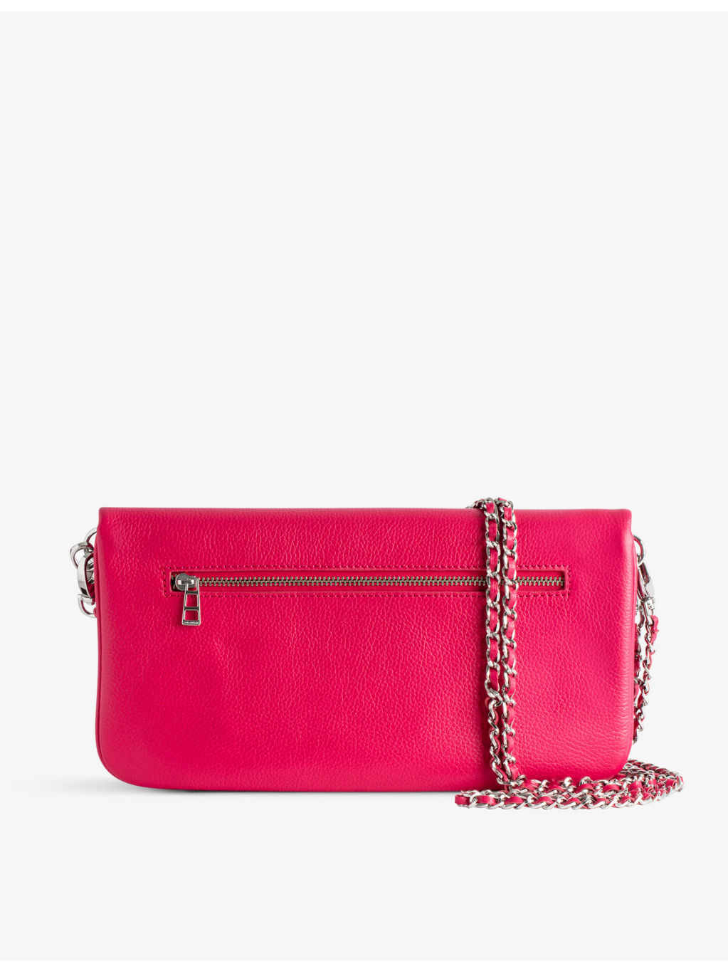 Rock grained leather clutch - 3