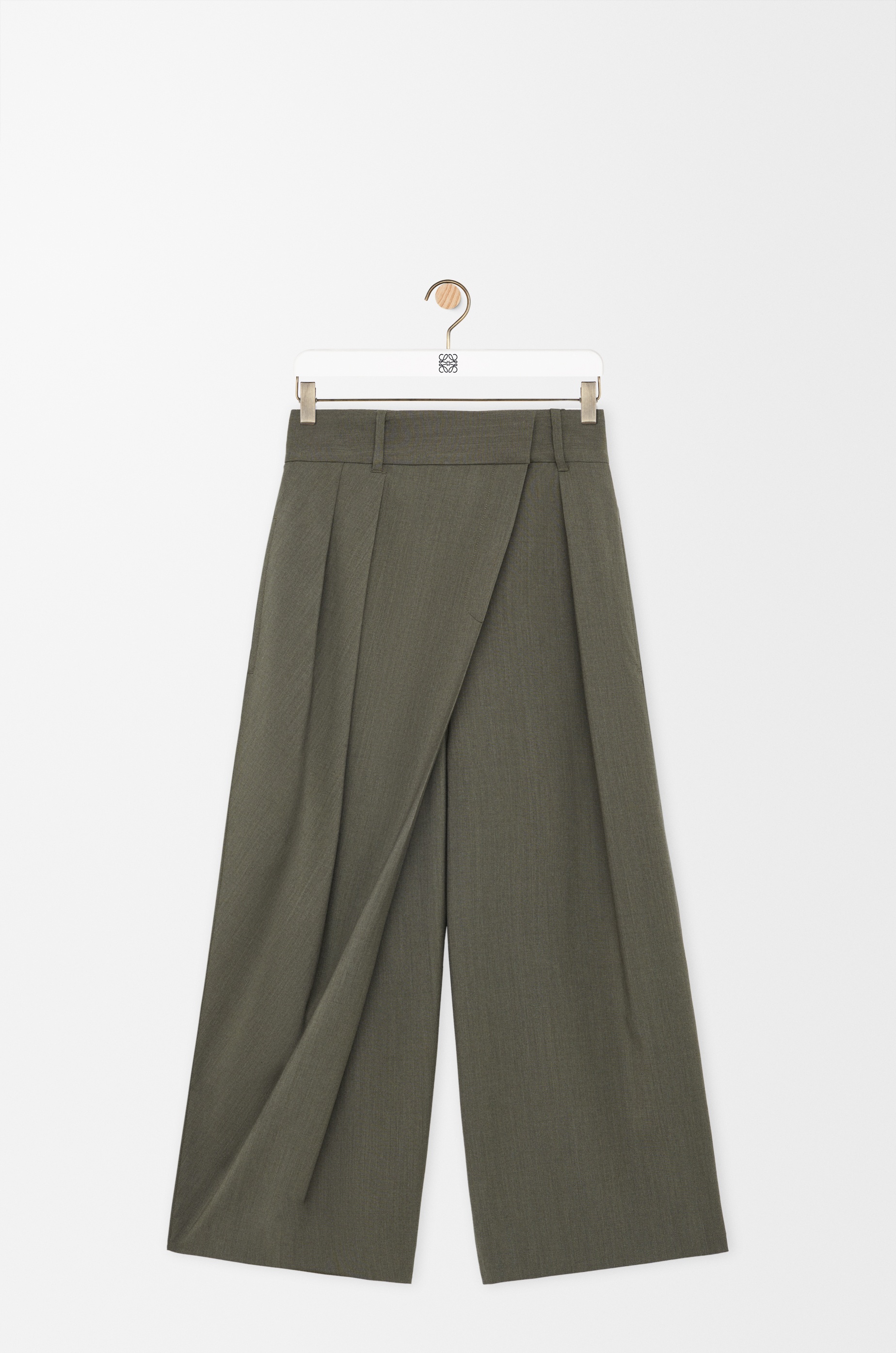 Cropped wrap trousers in wool - 1