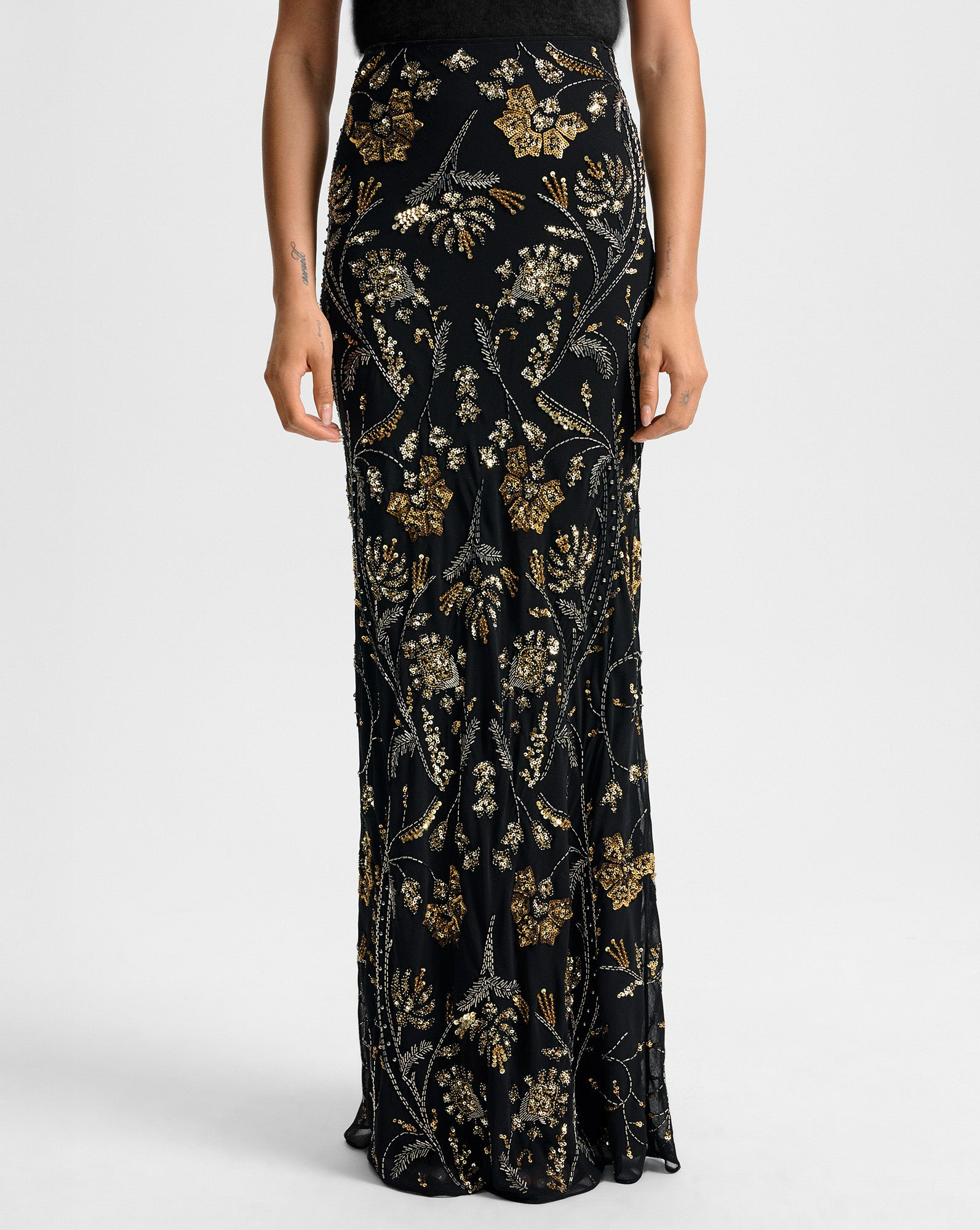 MEDINA FLORAL-EMBELLISHED MAXI SKIRT - 3