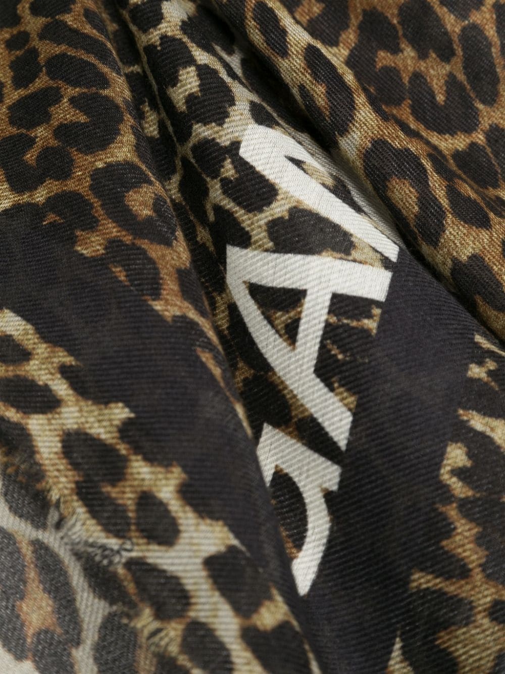 leopard-print twill scarf - 3