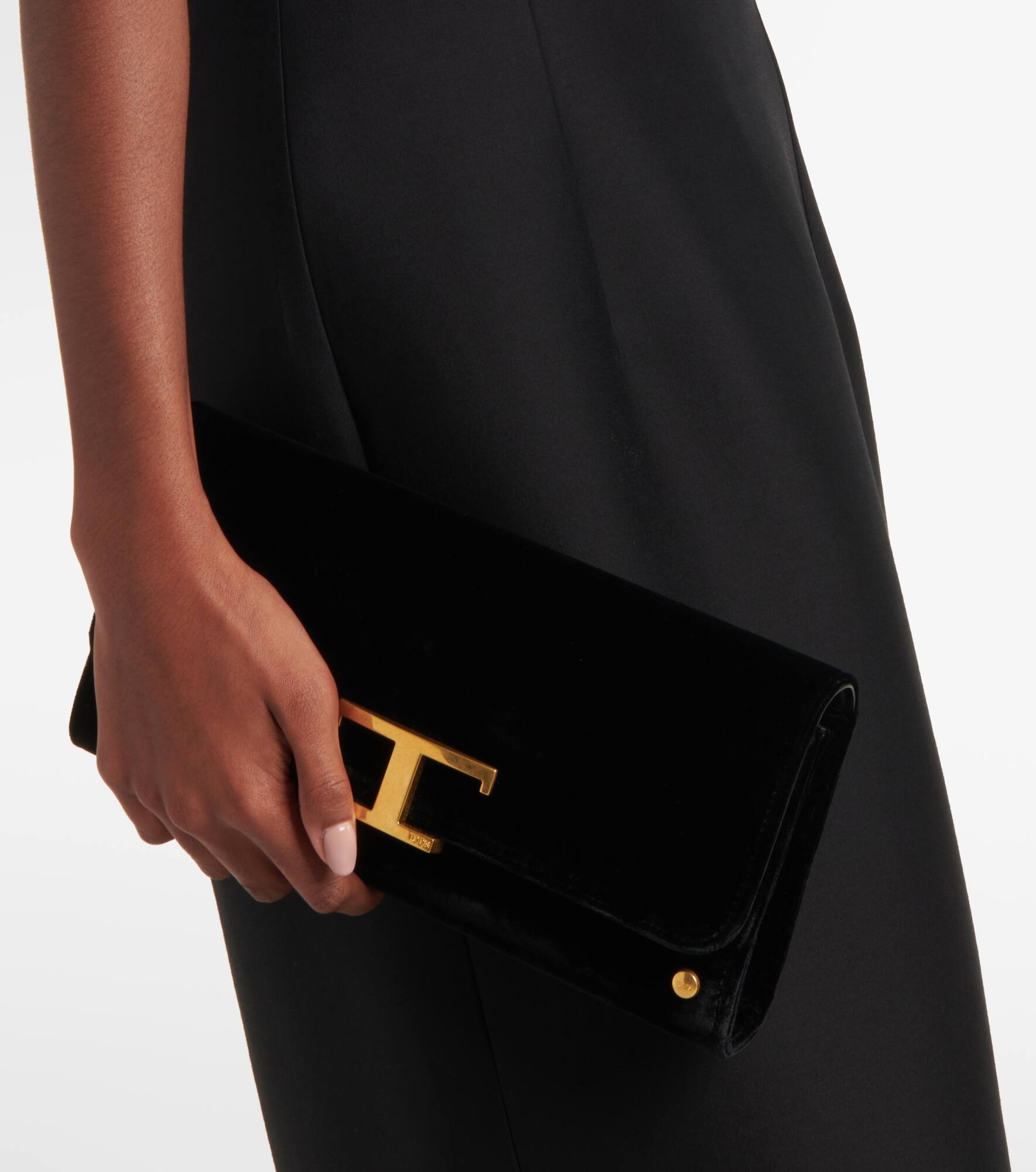 T Timeless Small velvet wallet on chain - 2