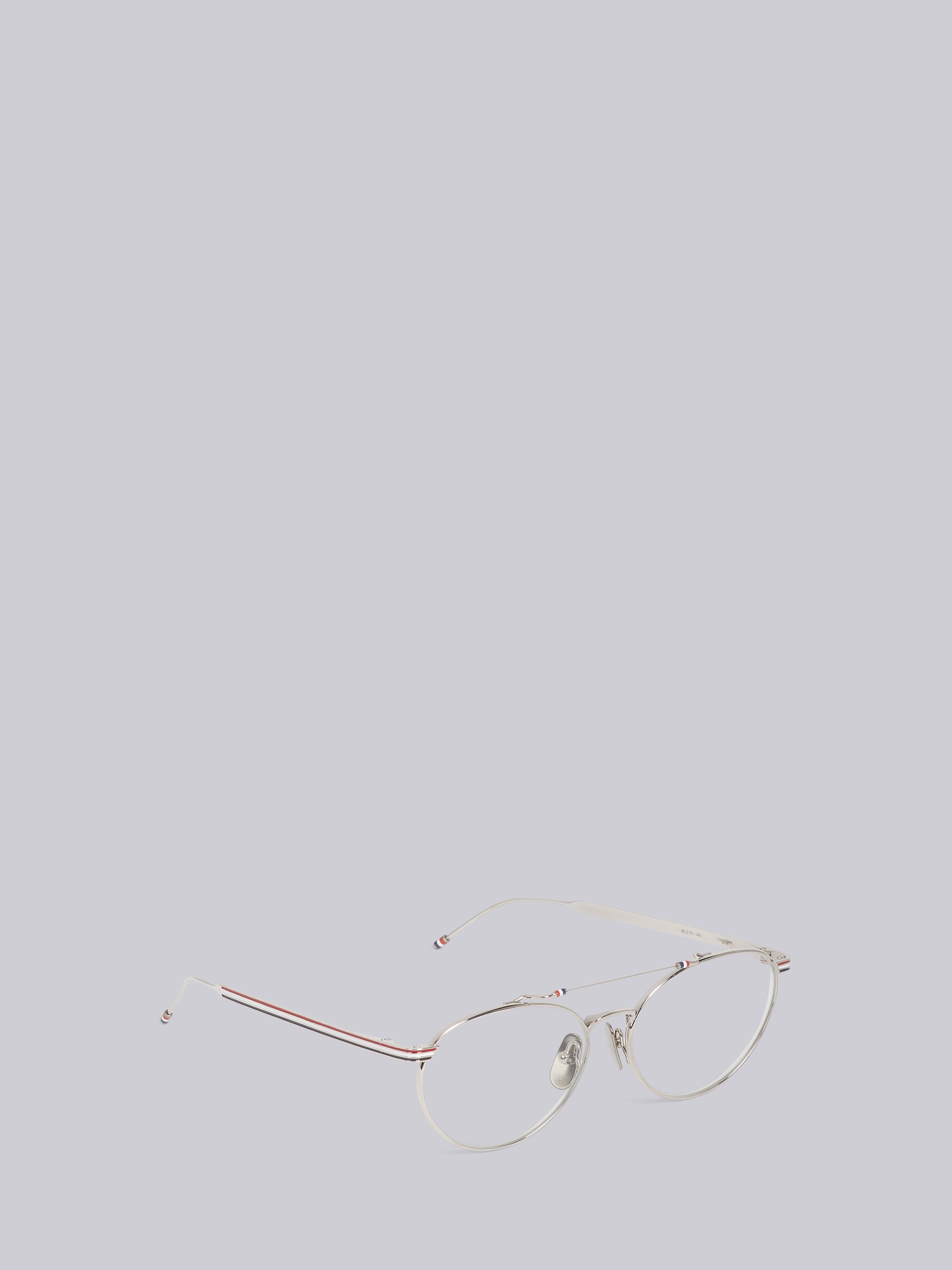 TB919 - Silver Oval Aviator Glasses - 4