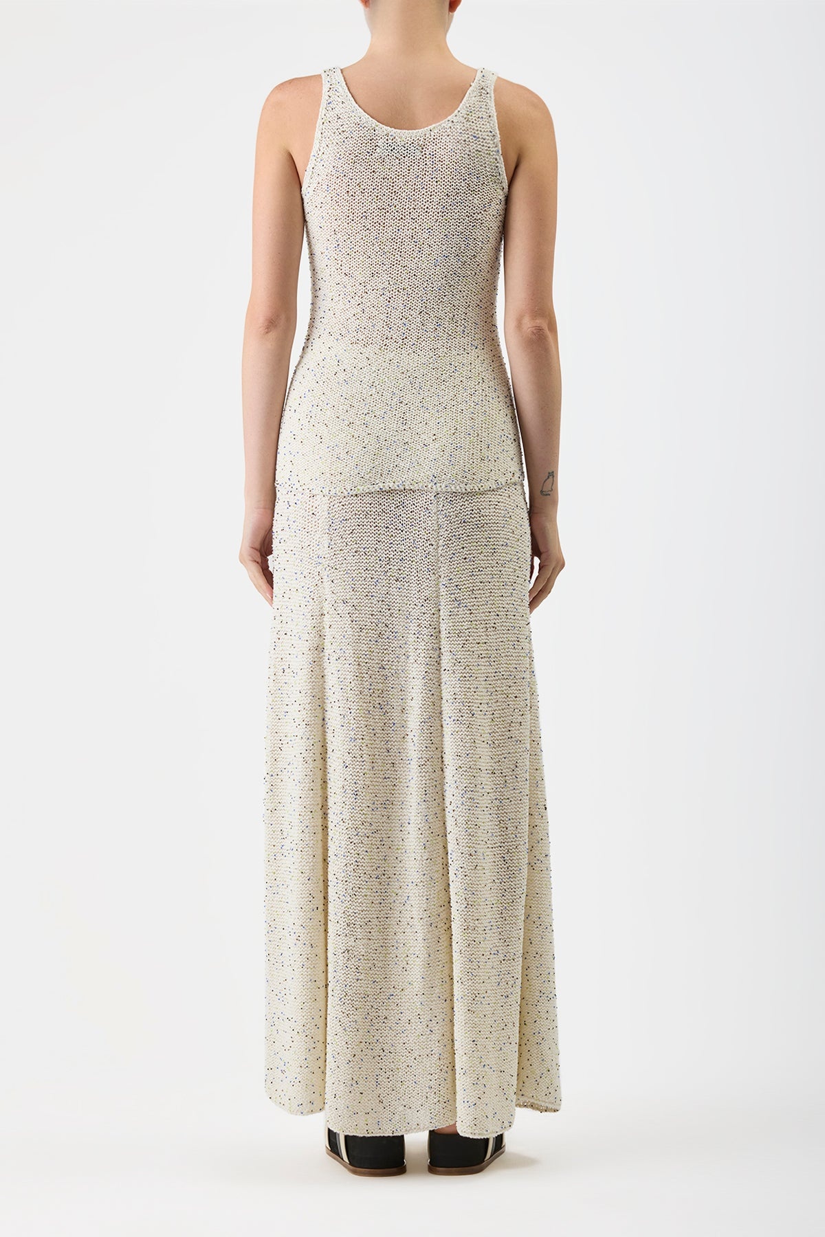 Floris Beaded Knit Skirt in Silk - 4