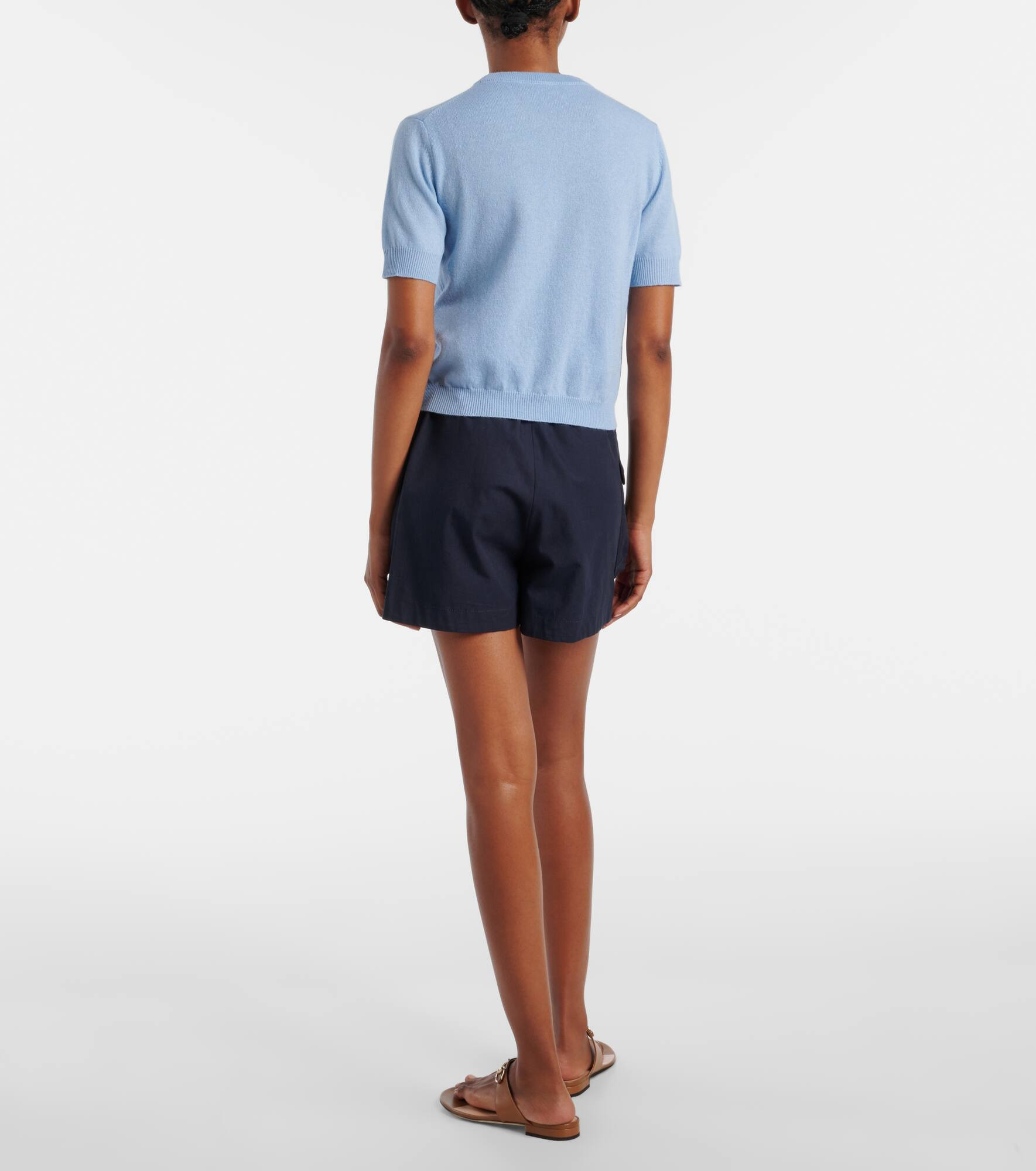 Logo knitted cashmere top - 3