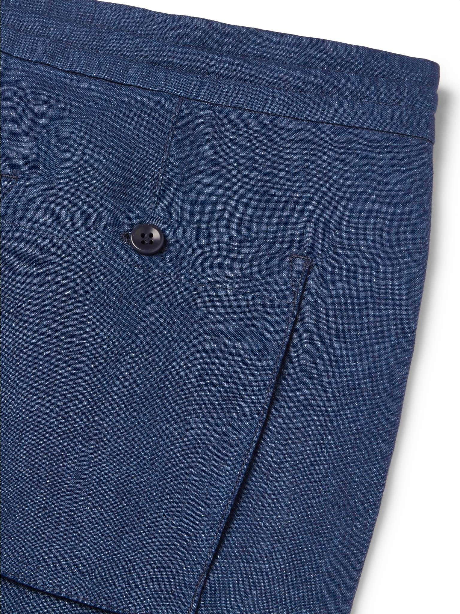 Slim-Fit Linen Drawstring Trousers - 9