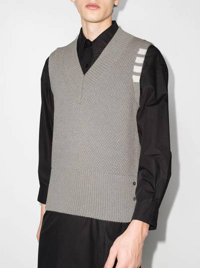 Thom Browne 4-Bar V-neck vest outlook