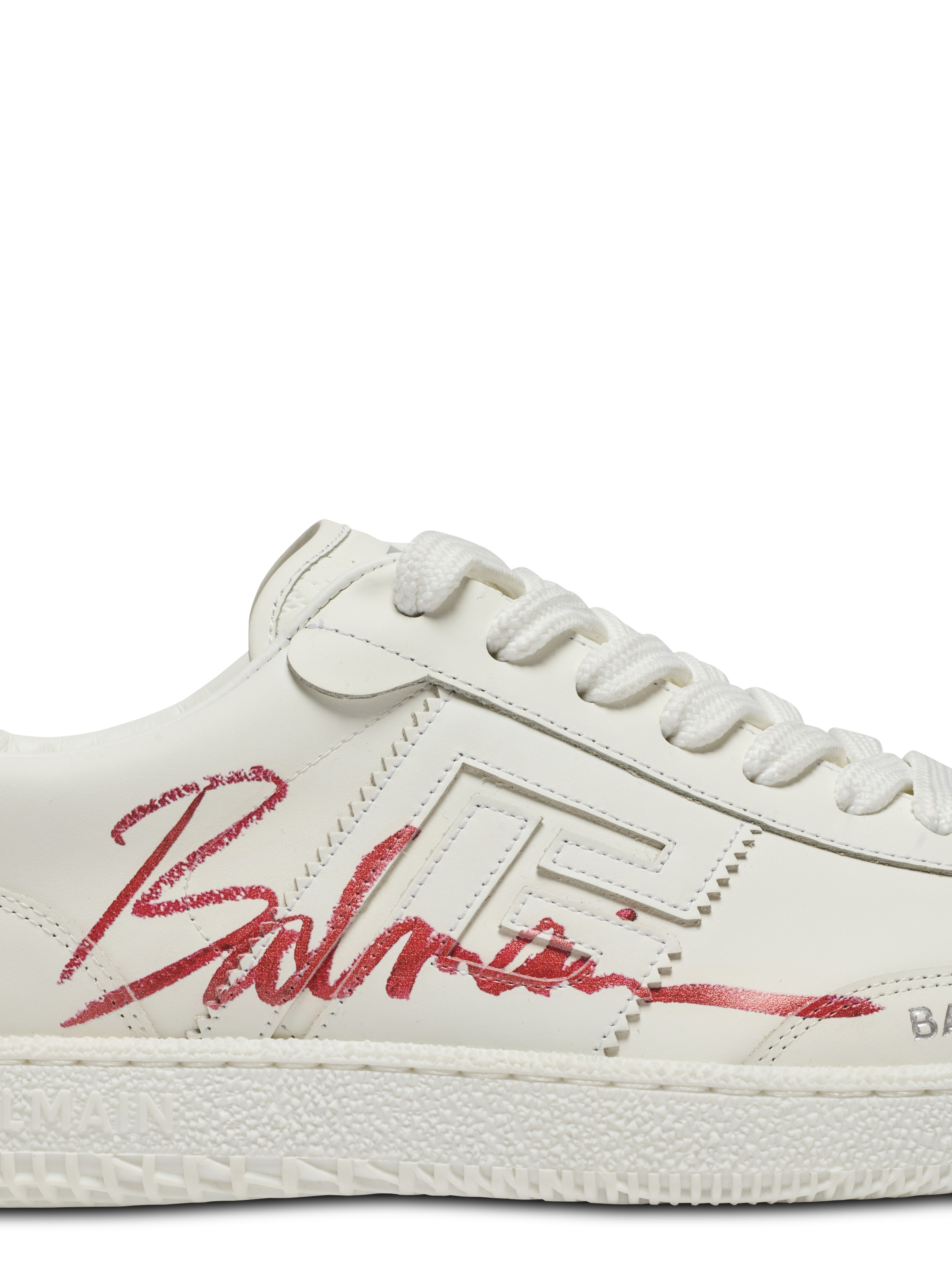 Leather Balmain Swan Lipstick trainers - 8