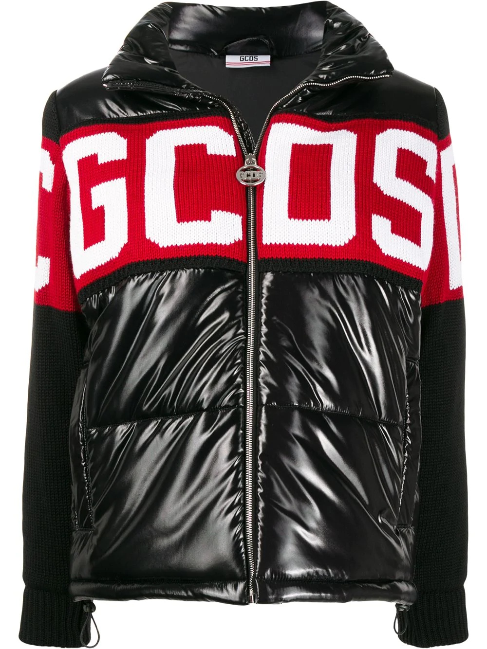 logo knit puffer jacket - 1